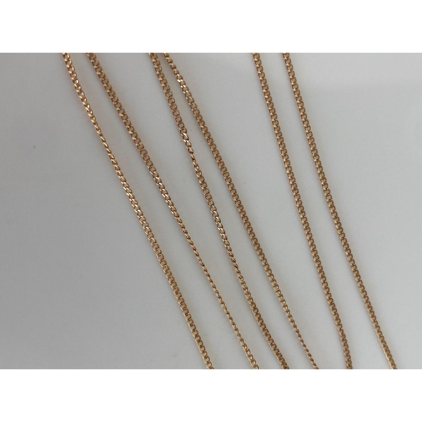 Vintage Solid 14k Yellow Gold Dainty Tight Curb Chain Necklace - 18 inches