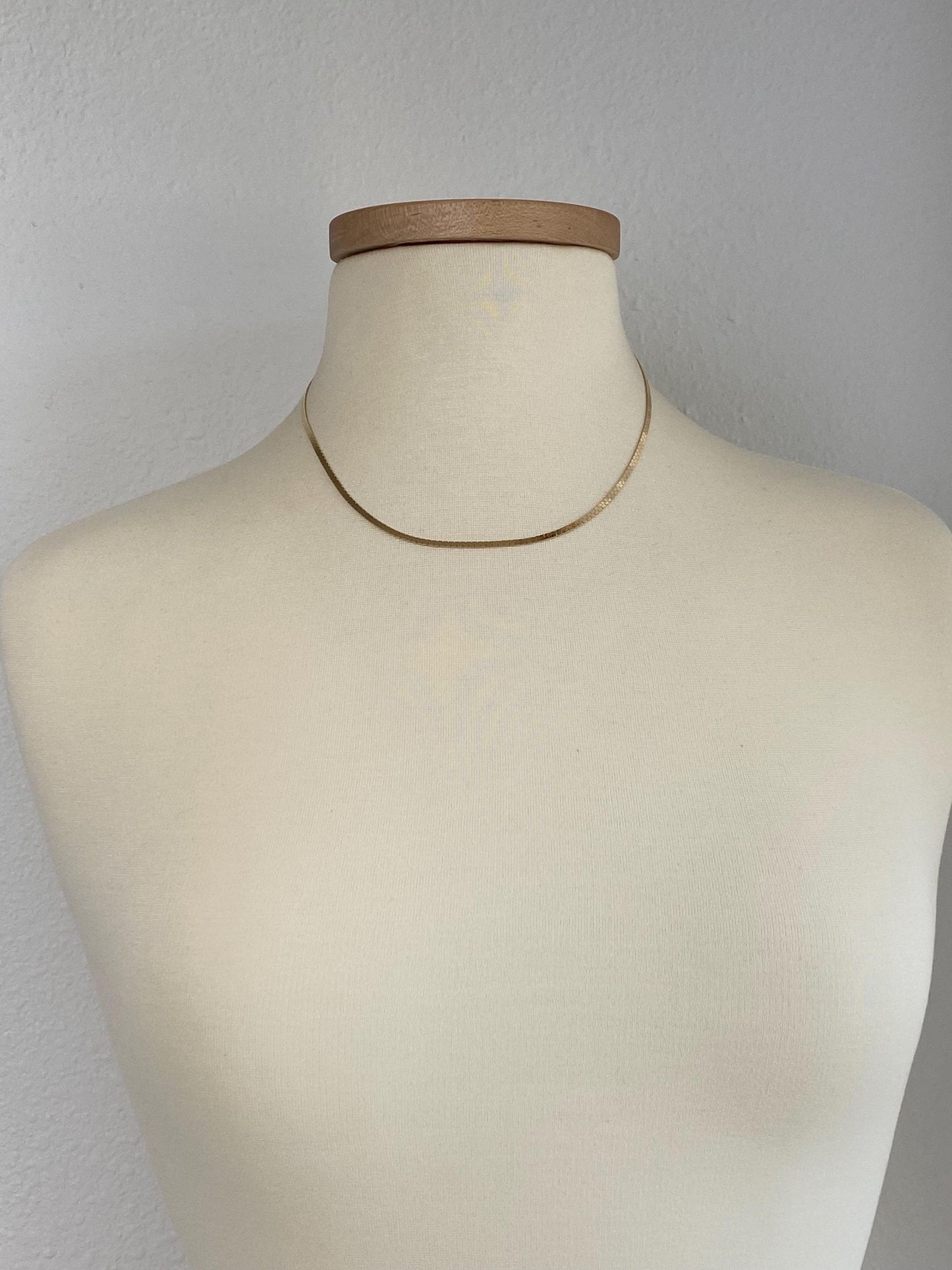 Vintage Solid 14k Yellow Gold Fancy Flat Chain Necklace - 18 inches