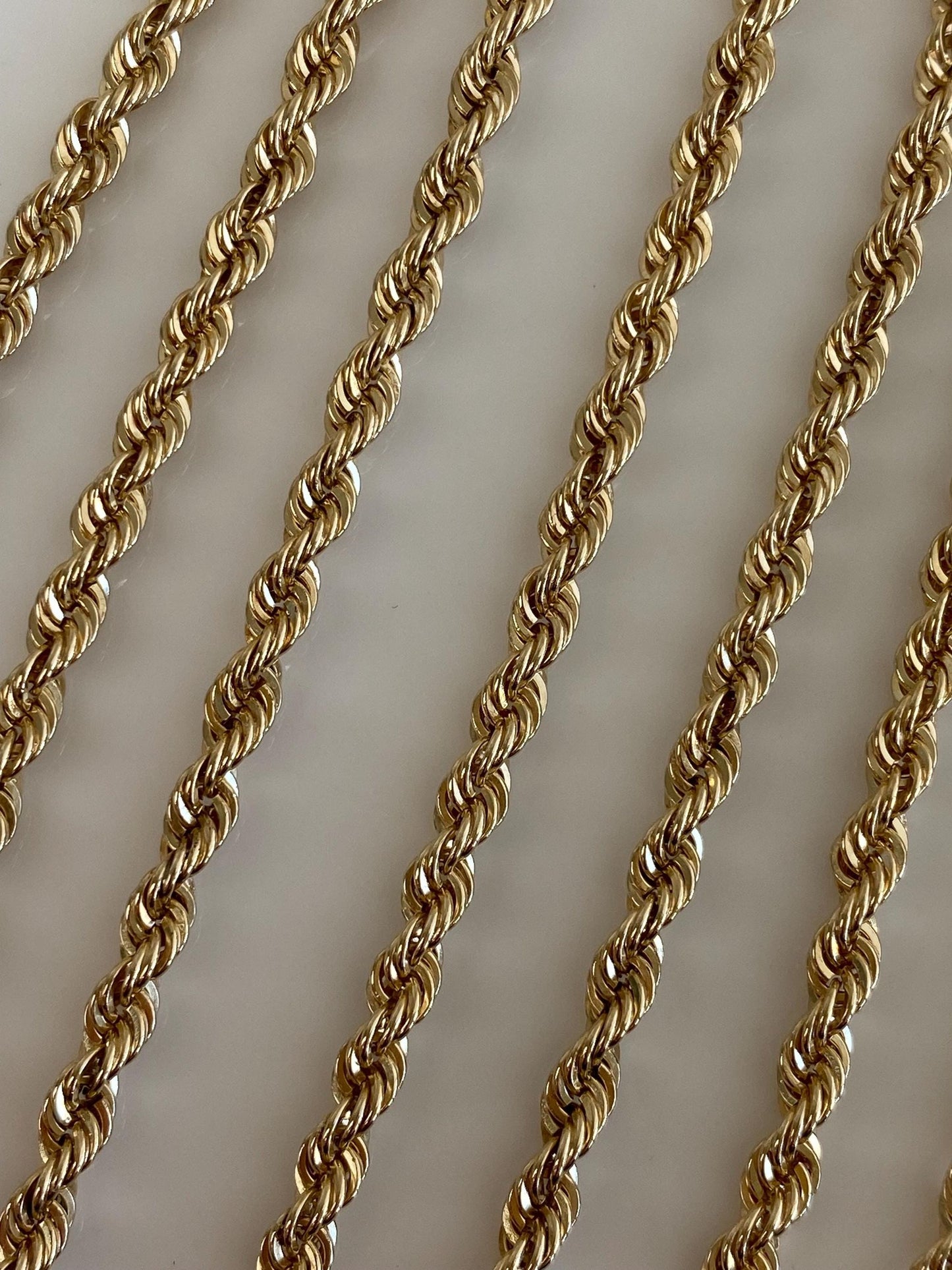 Vintage Solid 14k Yellow Gold Rope Chain Necklace - 25 inches