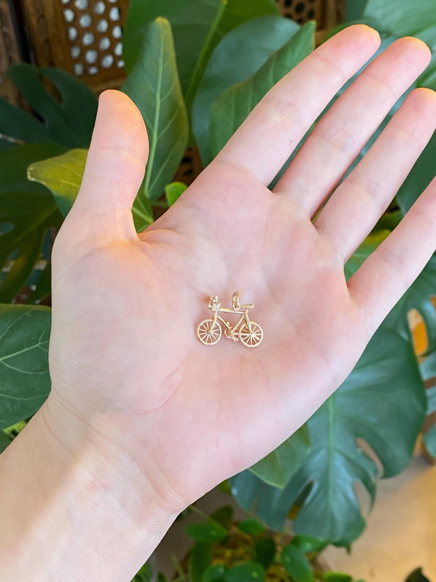 Vintage Solid 9k Yellow Gold Articulated Bicycle Charm