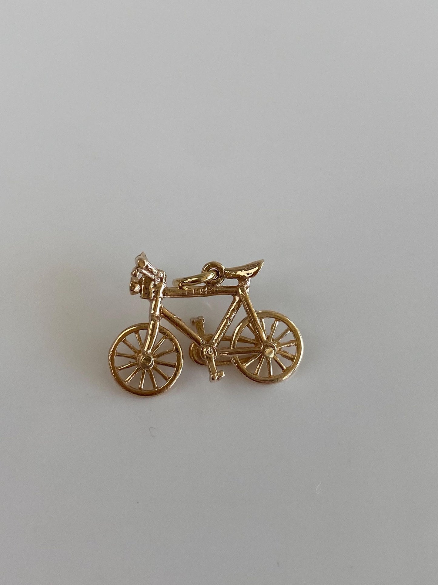 Vintage Solid 9k Yellow Gold Articulated Bicycle Charm