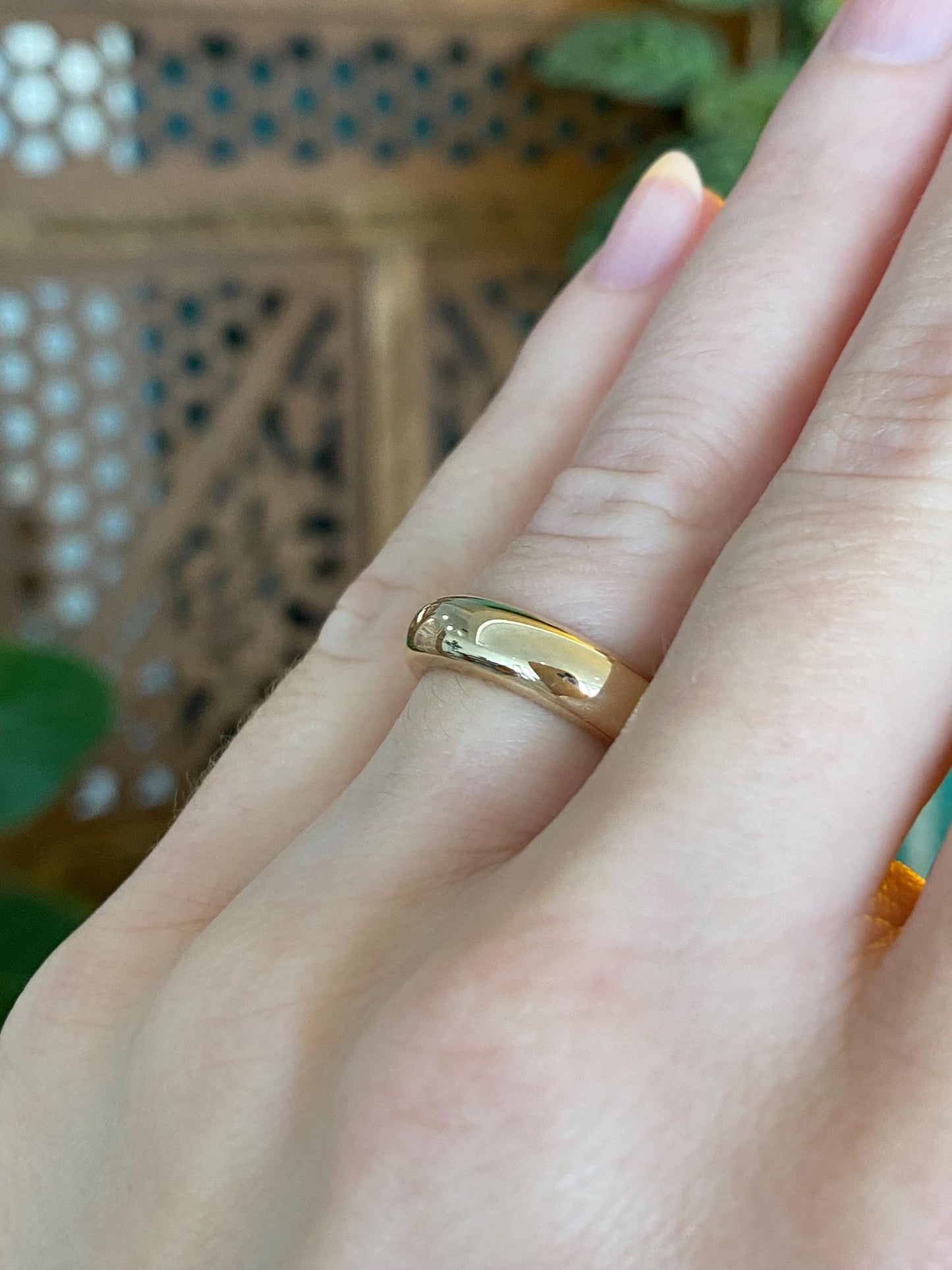 Vintage Solid 14k Yellow Gold Chunky Ring Band - Size 5