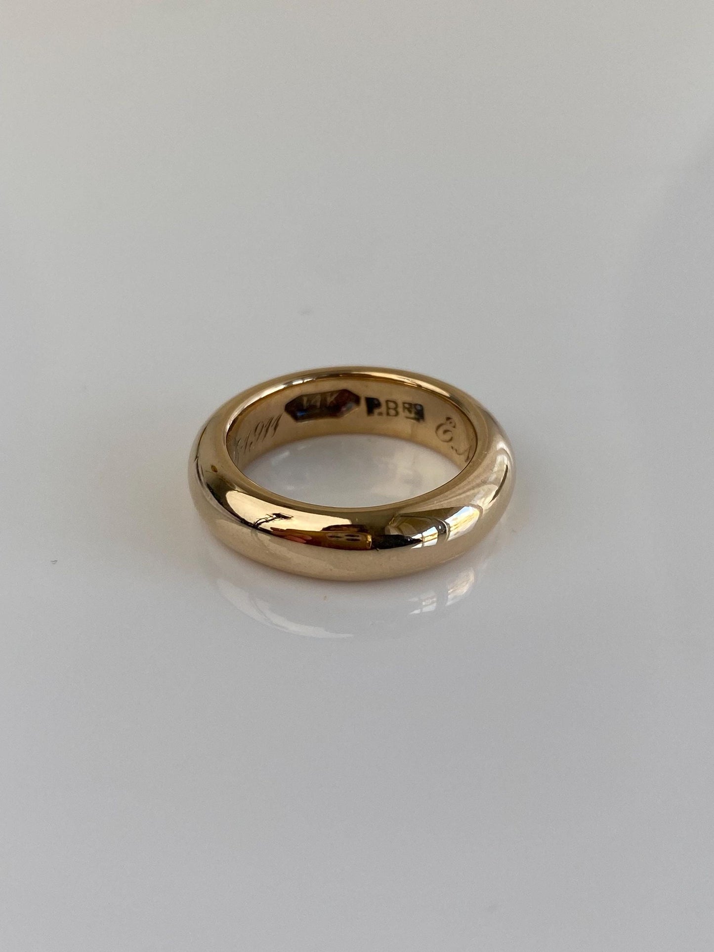 Vintage Solid 14k Yellow Gold Chunky Ring Band - Size 5