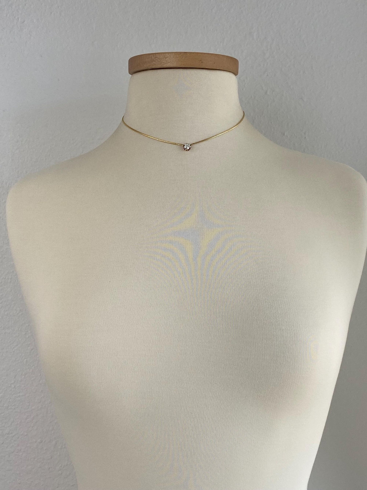 Vintage Solid 18k Yellow Gold Diamond Serpentine Chain Necklace - 15.25 inches