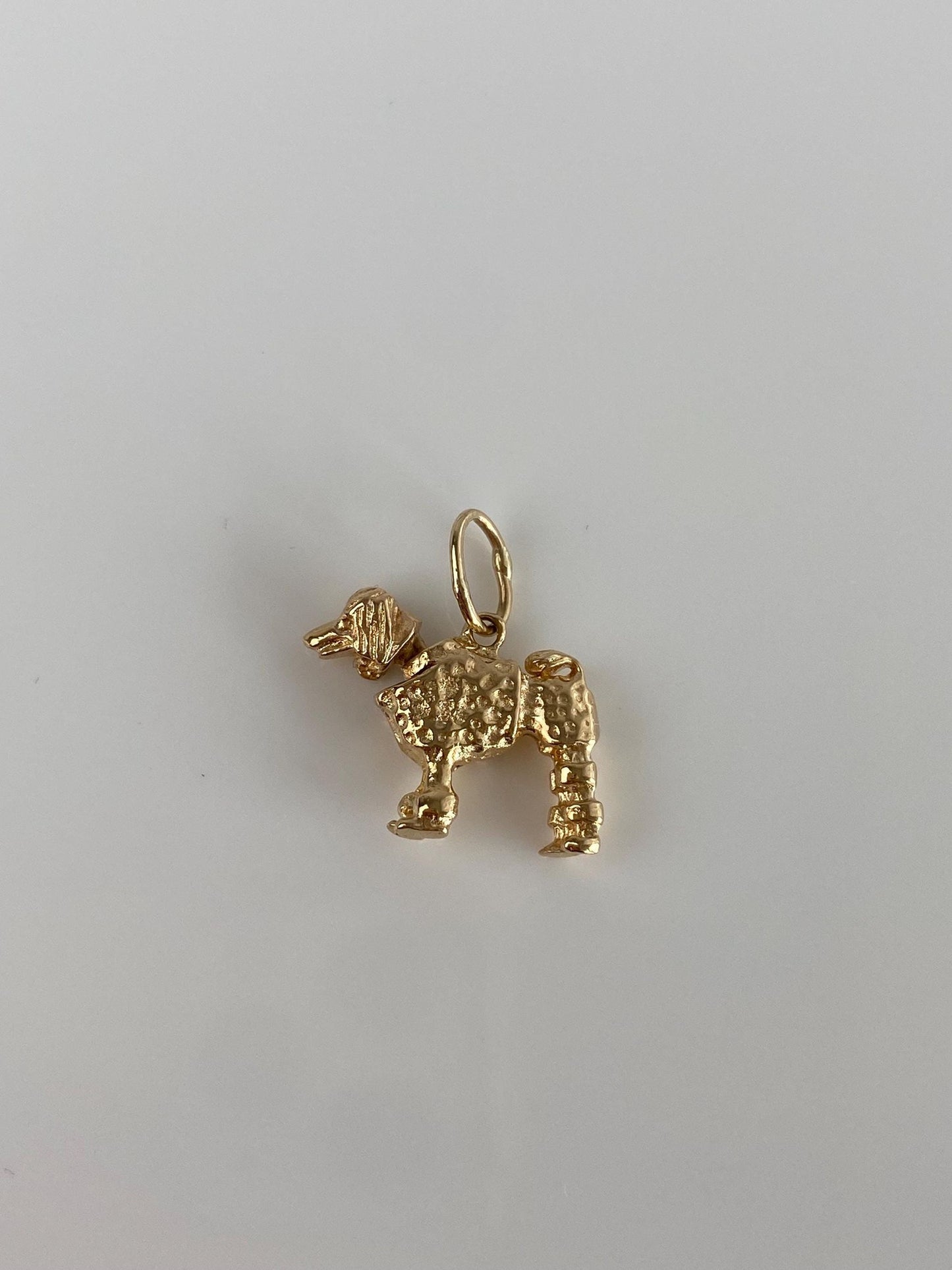 Vintage Solid 14k Yellow Gold Articulated Poodle Dog Charm