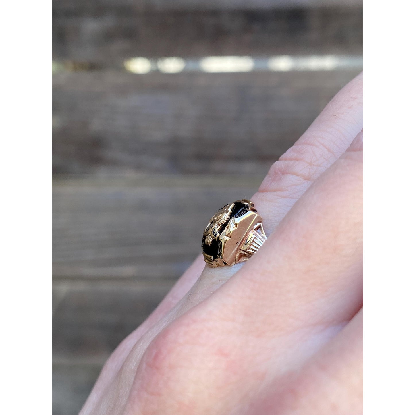 Vintage Solid 10k Yellow Gold 1956 Class Ring - Size 5.5