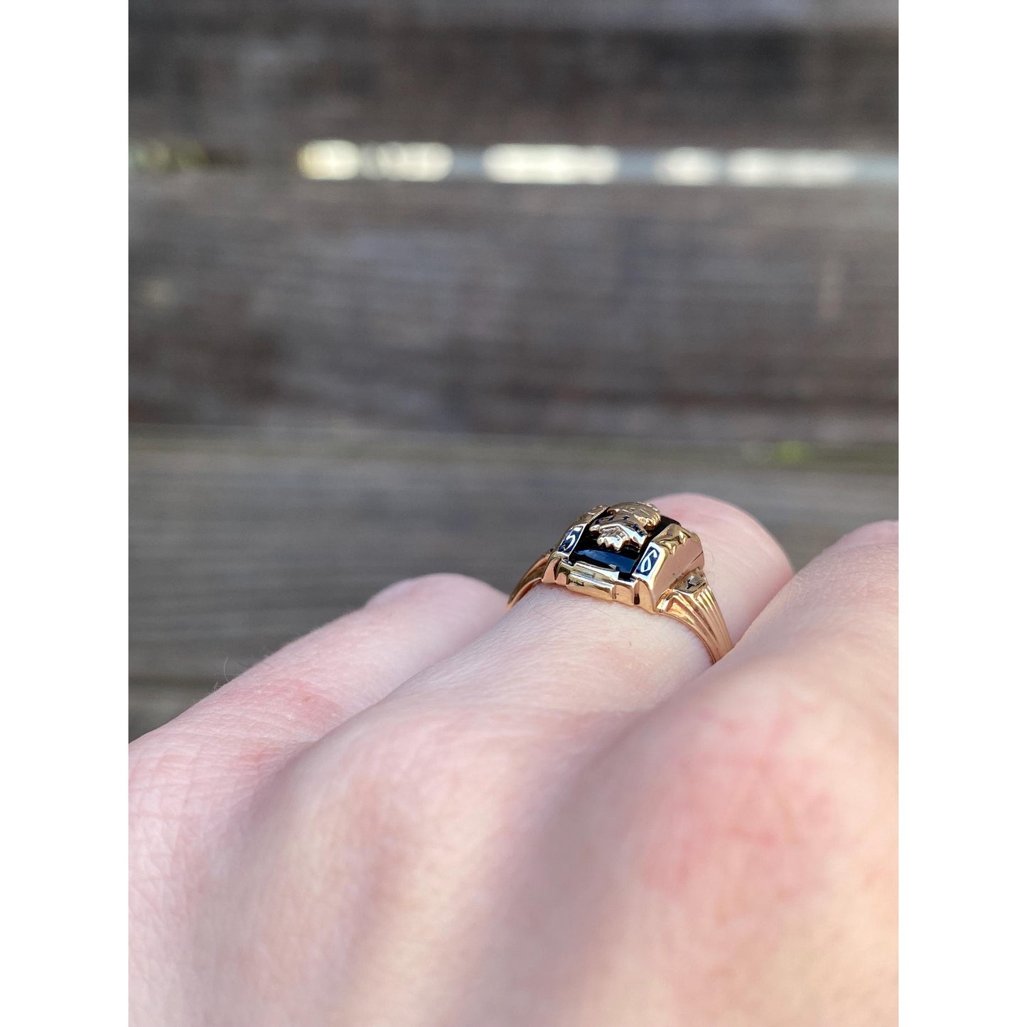 Vintage Solid 10k Yellow Gold 1956 Class Ring - Size 5.5
