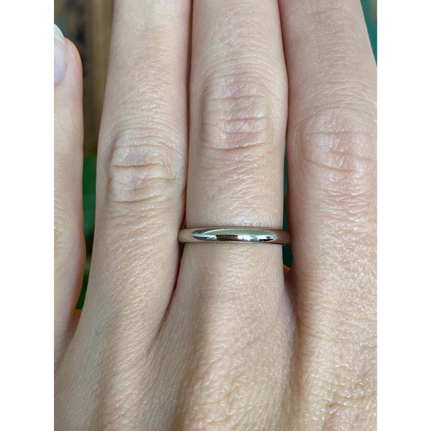 Vintage Solid 18k White Gold Ring Band - Size 6.25