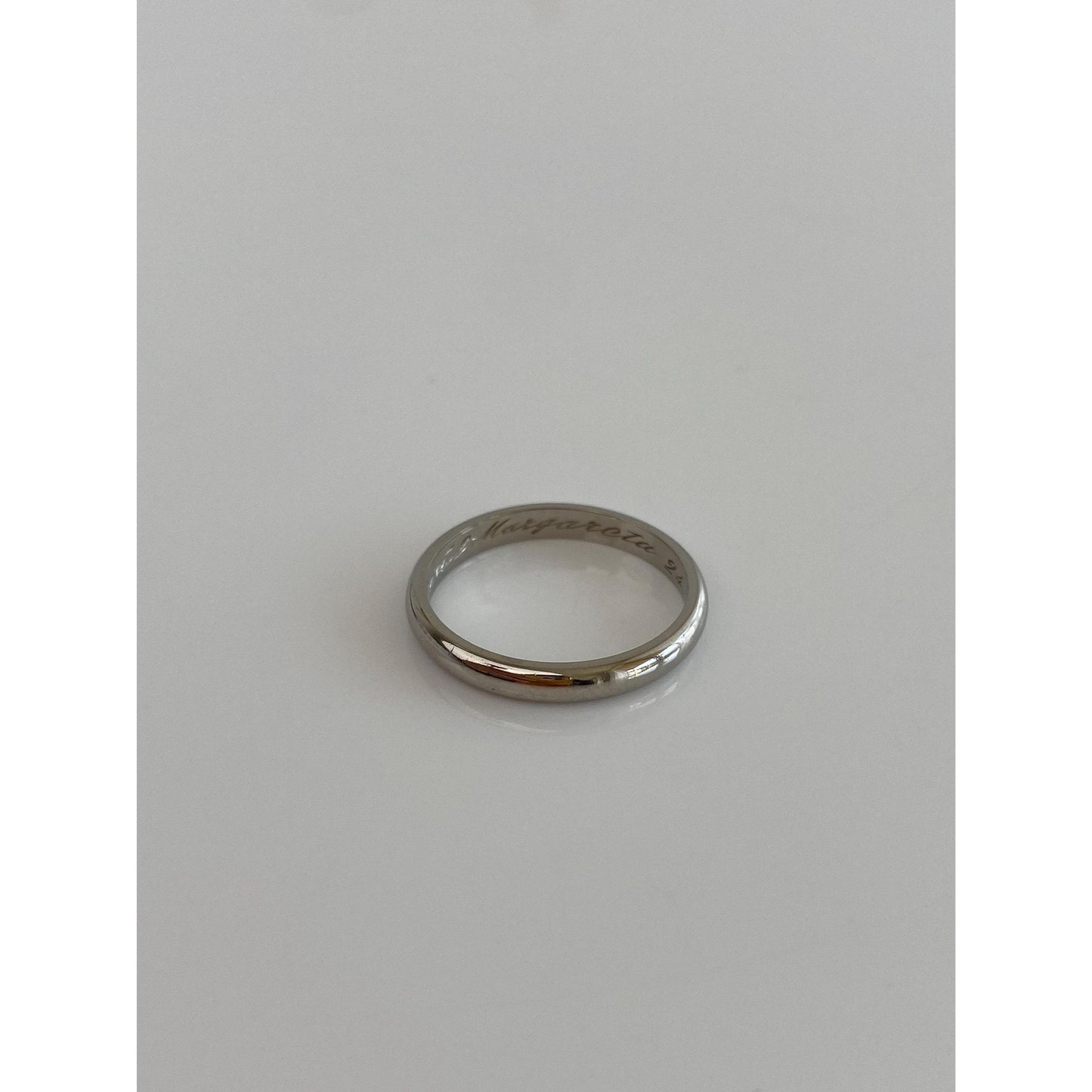 Vintage Solid 18k White Gold Ring Band - Size 6.25