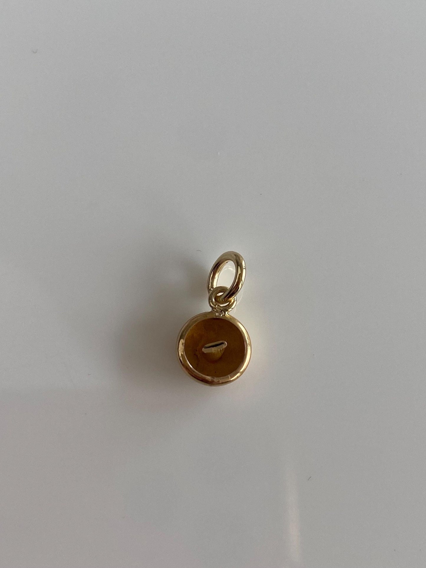 Vintage Solid 14k Yellow Gold Initial 'E' Little Cufflink Conversion Charm