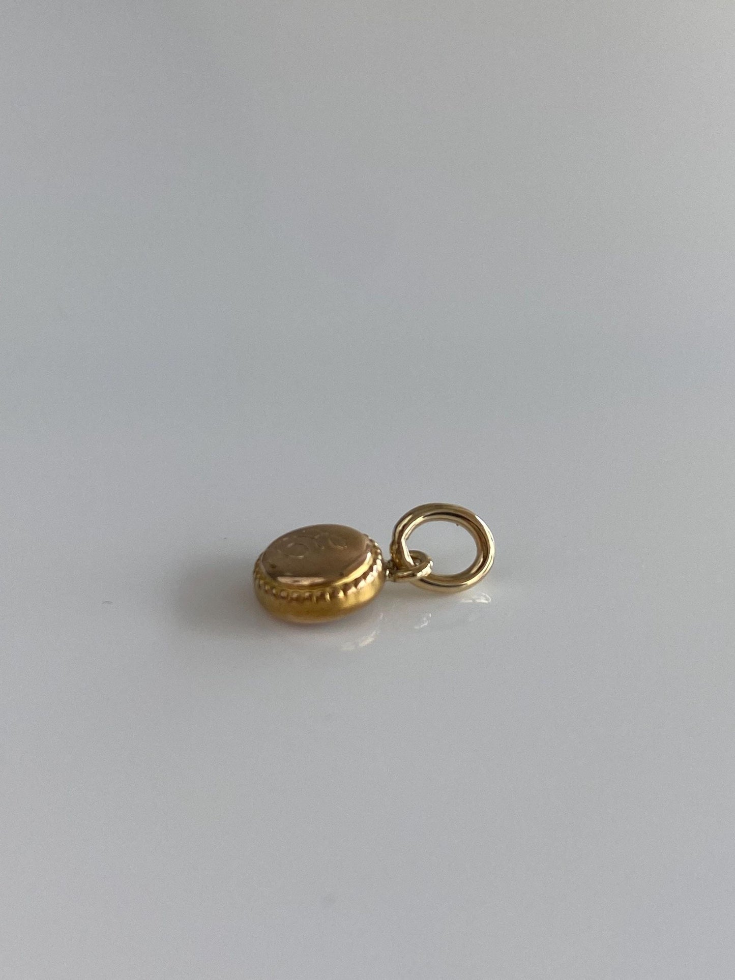 Vintage Solid 14k Yellow Gold Initial 'E' Little Cufflink Conversion Charm