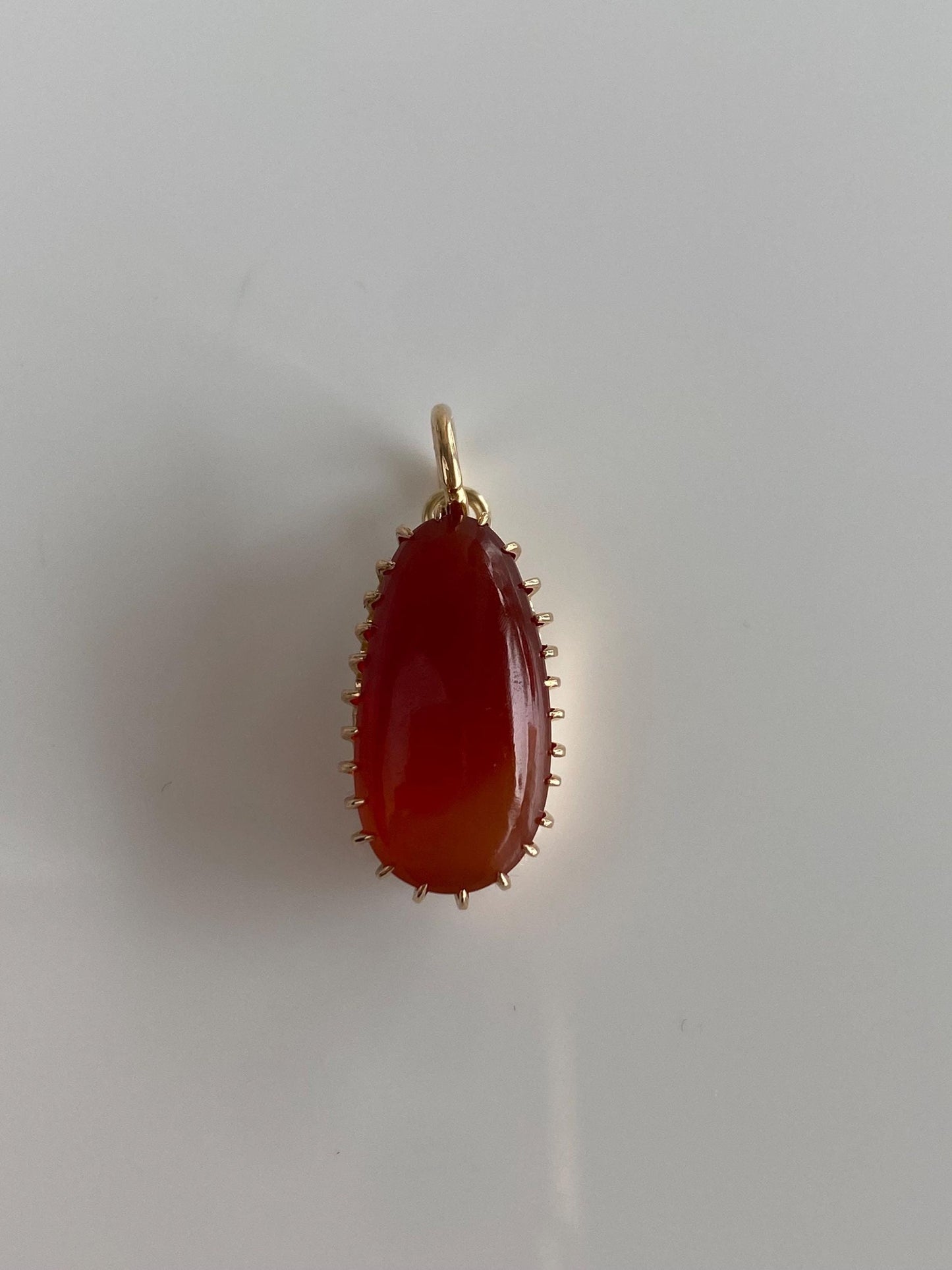 Vintage Solid 10k Yellow Gold Carnelian Charm