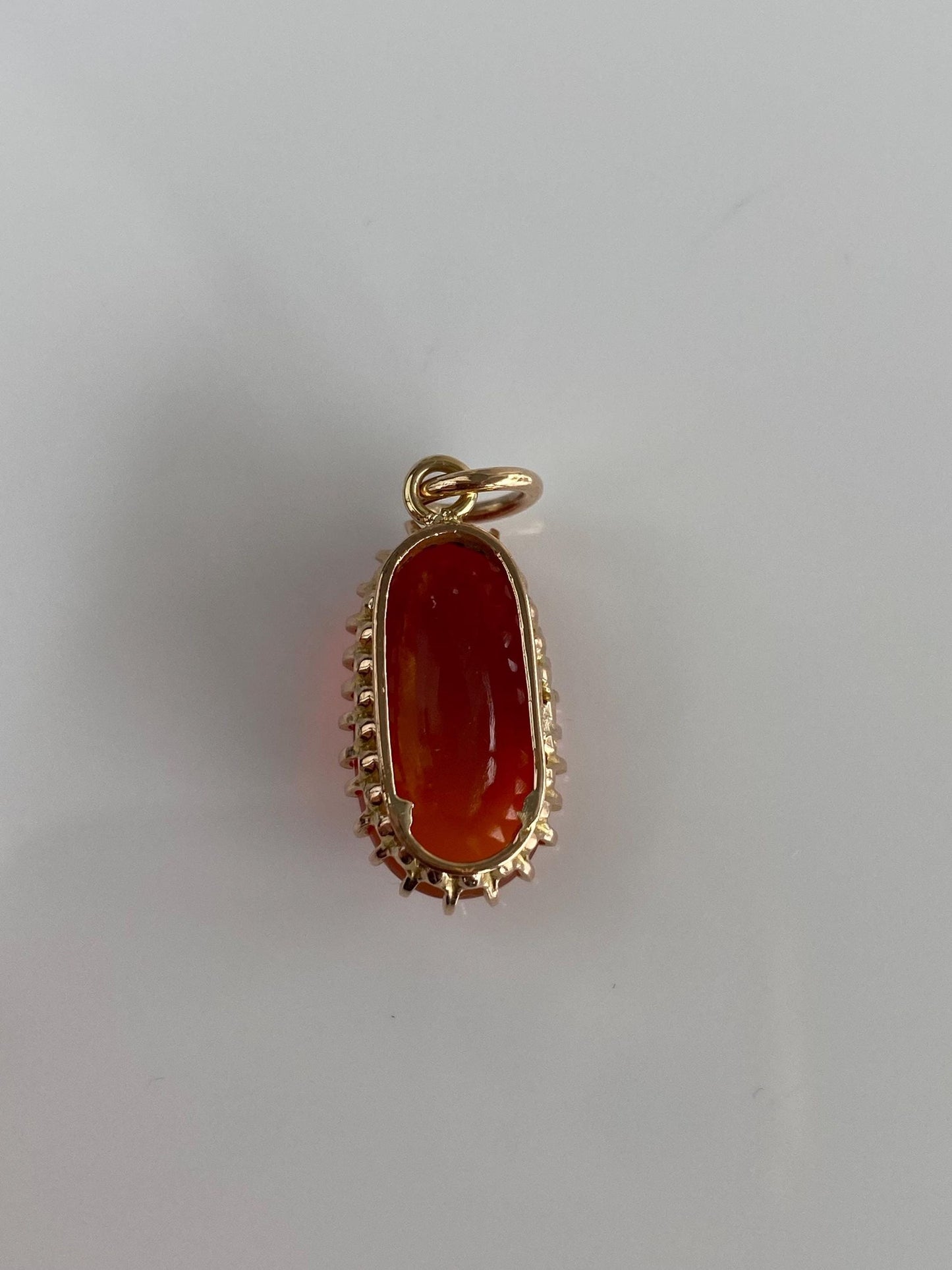 Vintage Solid 10k Yellow Gold Carnelian Charm
