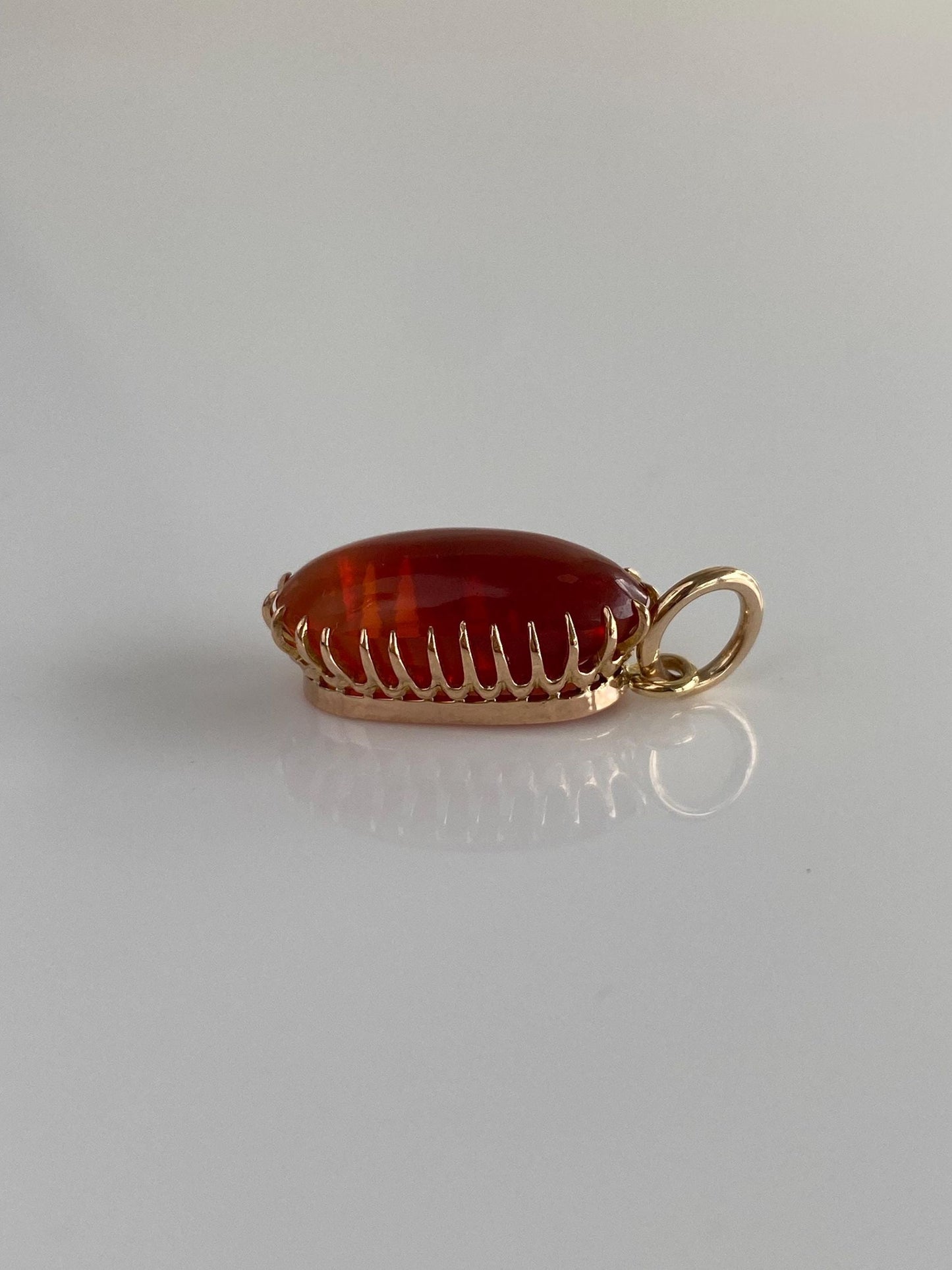 Vintage Solid 10k Yellow Gold Carnelian Charm