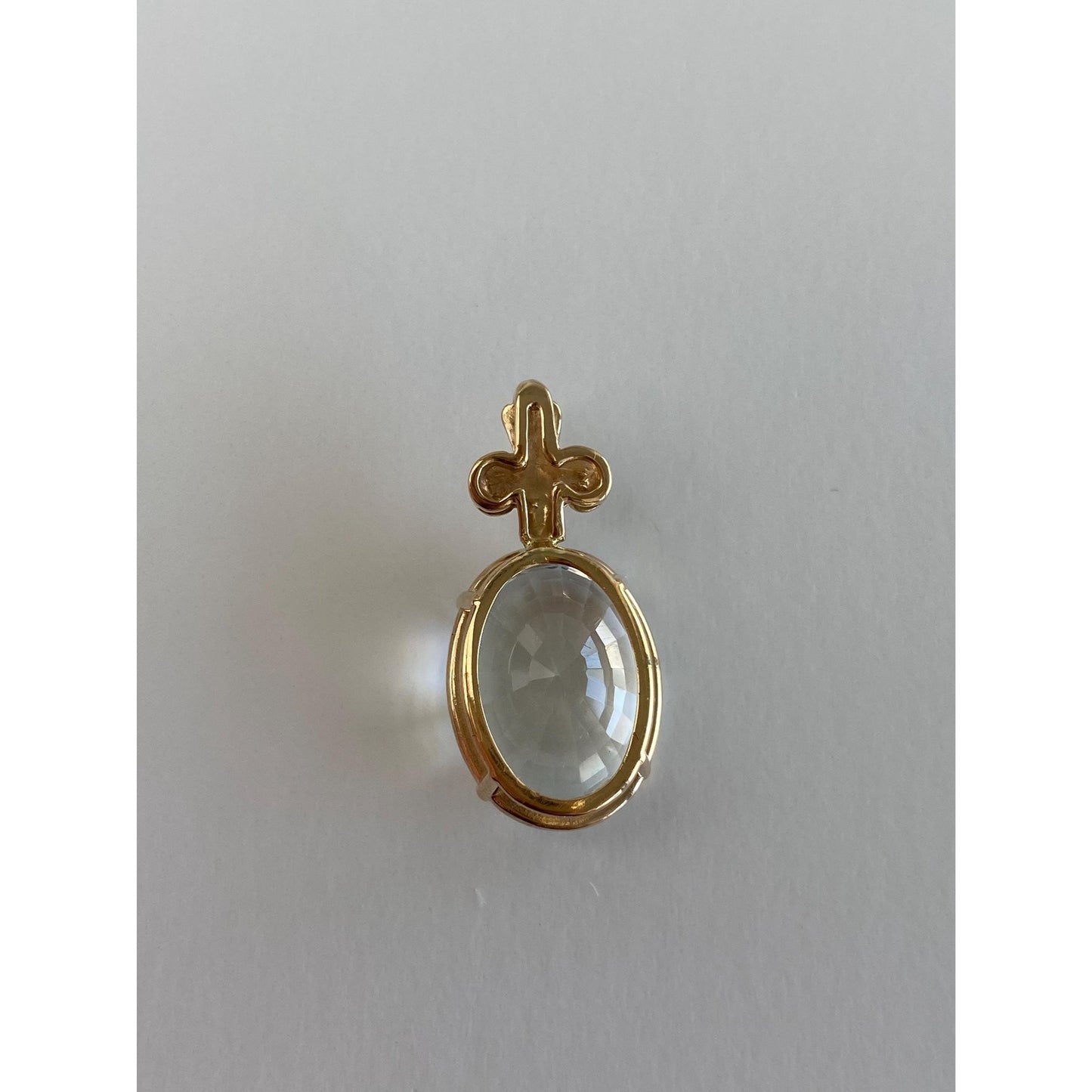 Solid 14k Yellow Gold Large Topaz Charm