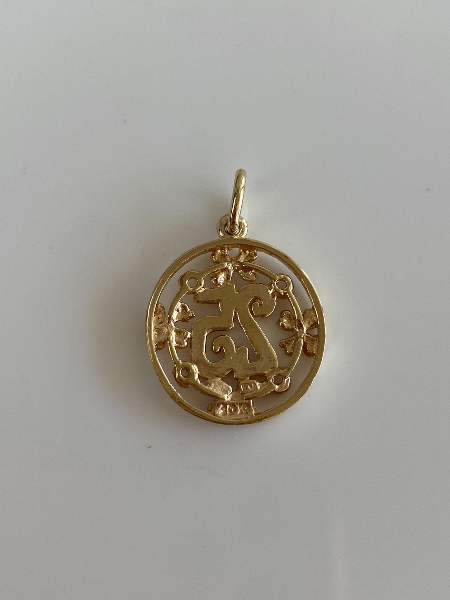 Vintage Solid 10k Rose & Yellow Gold Flowers '25' Charm