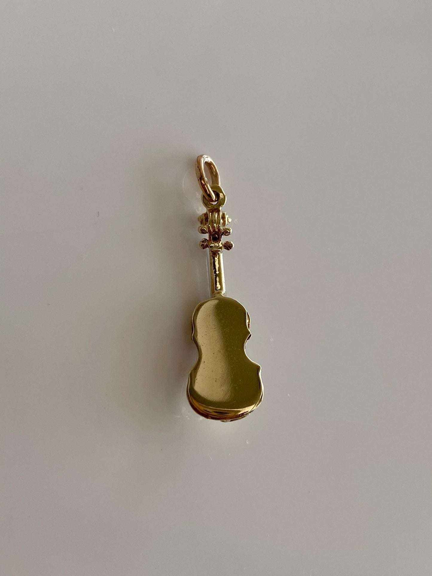 Vintage 14k White & Yellow Gold Violin Charm