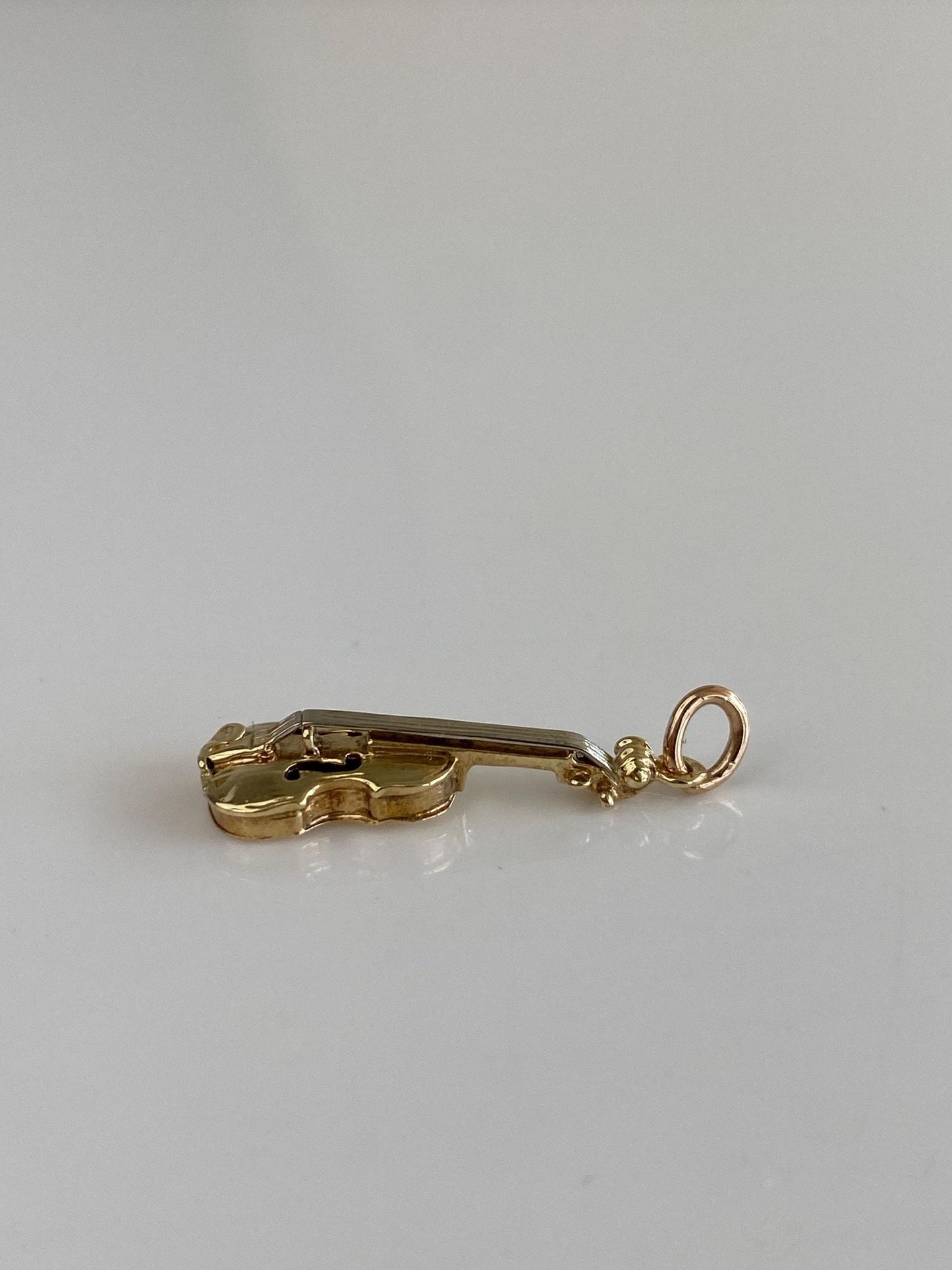 Vintage 14k White & Yellow Gold Violin Charm
