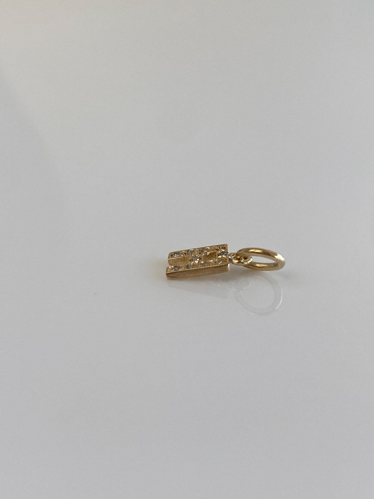 Vintage Solid 14k Yellow Gold Diamonds Initial 'H' Charm