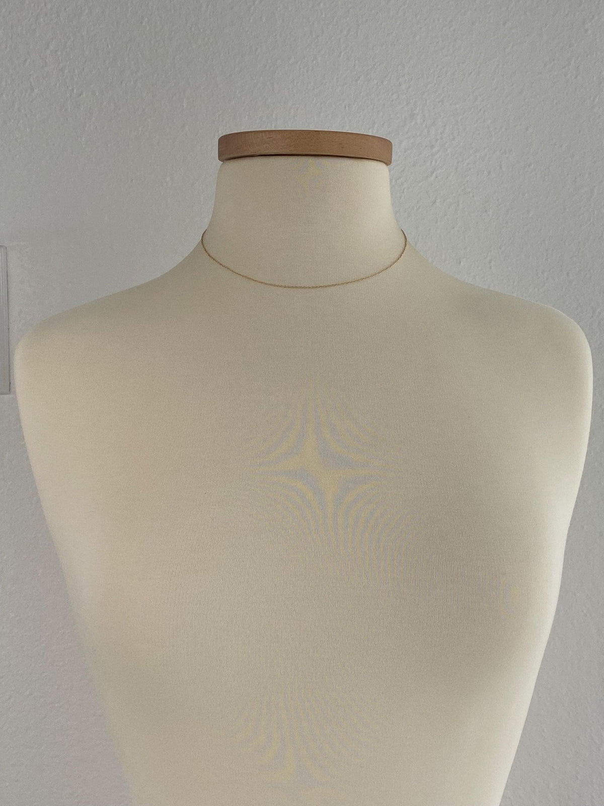 Vintage Solid 14k Yellow Gold Dainty Rolo Chain Necklace - 16.25 inches