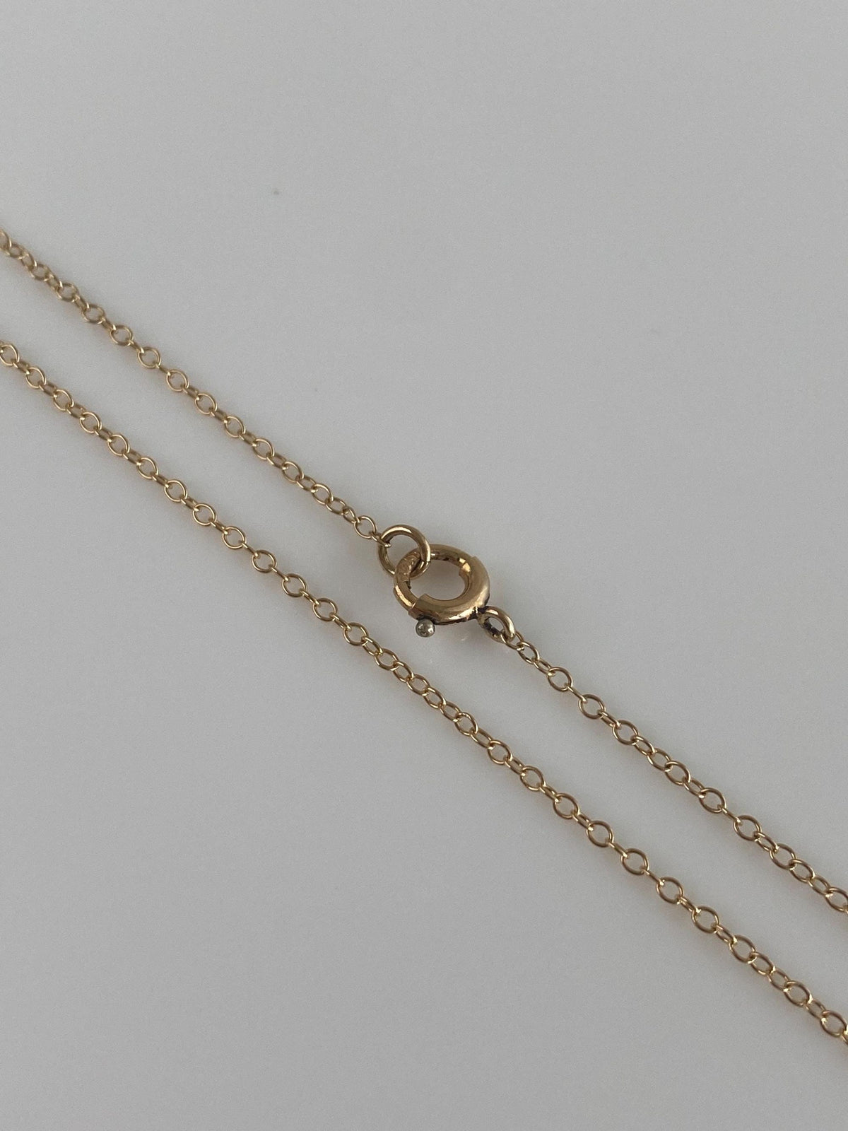 Vintage Solid 14k Yellow Gold Dainty Rolo Chain Necklace - 16.25 inches