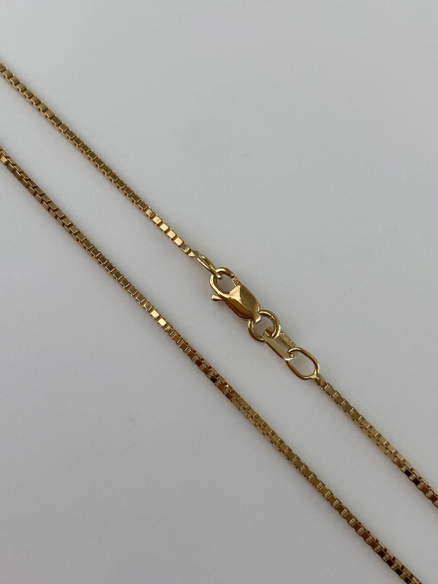 Vintage Solid 14k Yellow Gold Box Chain Necklace - 13.75 inches