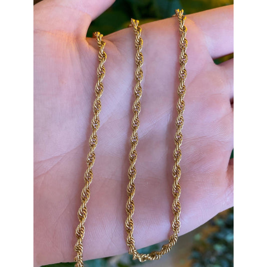 Vintage Solid 14k Yellow Gold Chain Necklace - 18.25 inches