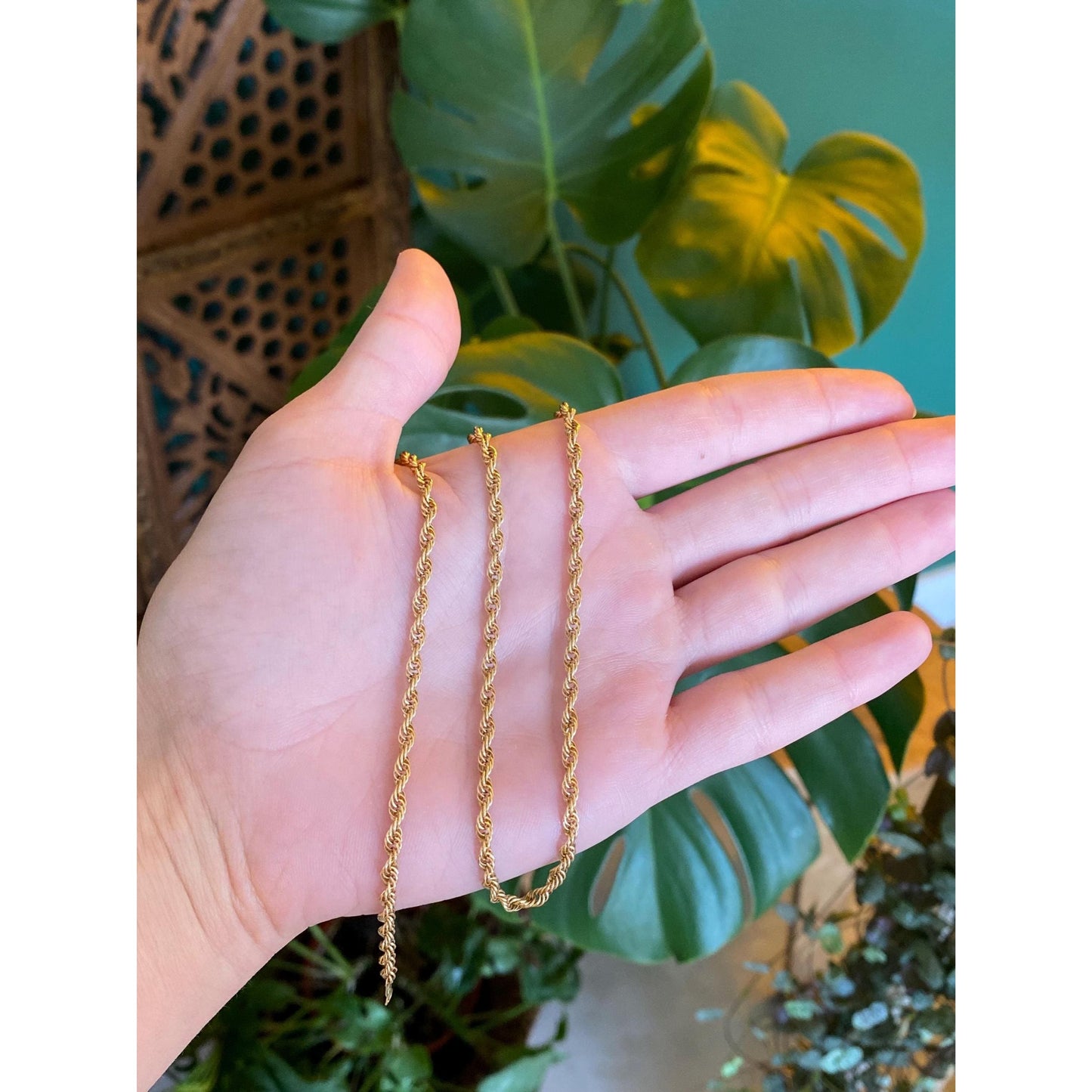 Vintage Solid 14k Yellow Gold Chain Necklace - 18.25 inches