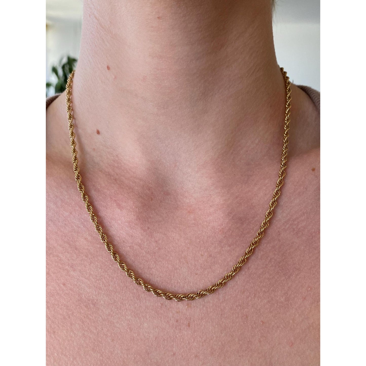 Vintage Solid 14k Yellow Gold Chain Necklace - 18.25 inches