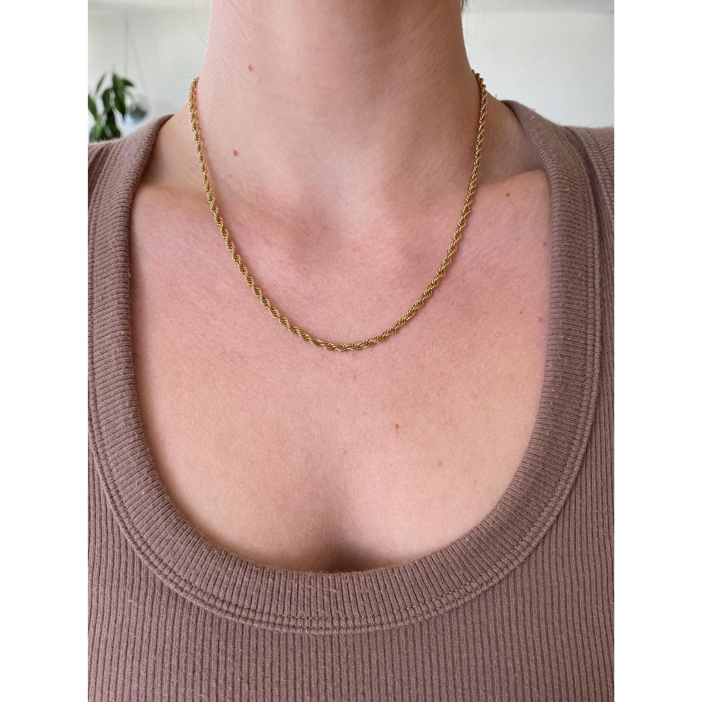Vintage Solid 14k Yellow Gold Chain Necklace - 18.25 inches