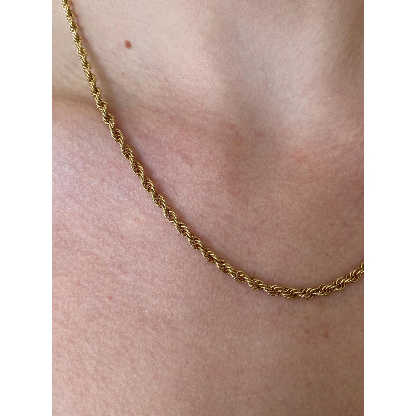 Vintage Solid 14k Yellow Gold Chain Necklace - 18.25 inches