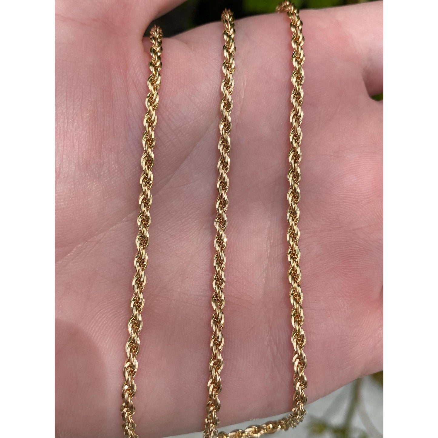 Vintage Solid 14k Yellow Gold Rope Chain Necklace - 16 inches