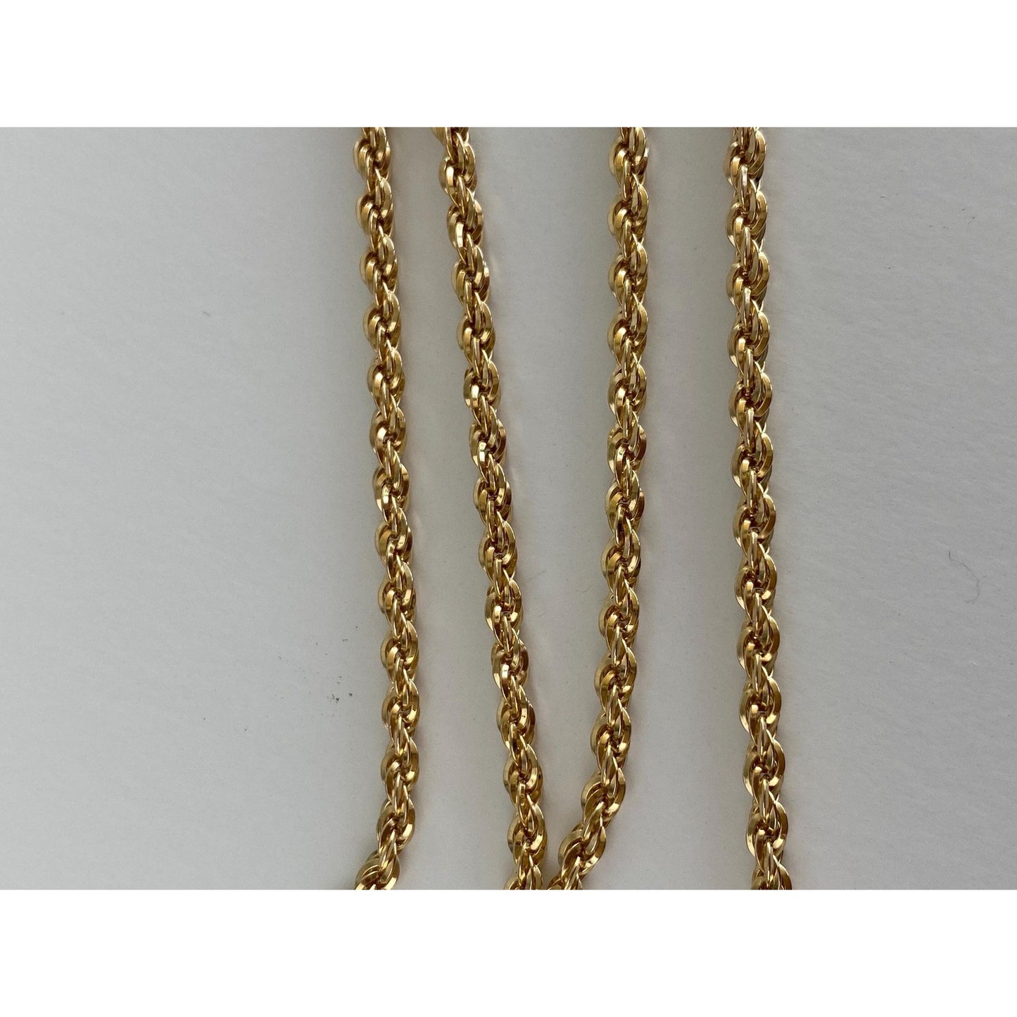 Vintage Solid 14k Yellow Gold Rope Chain Necklace - 16 inches