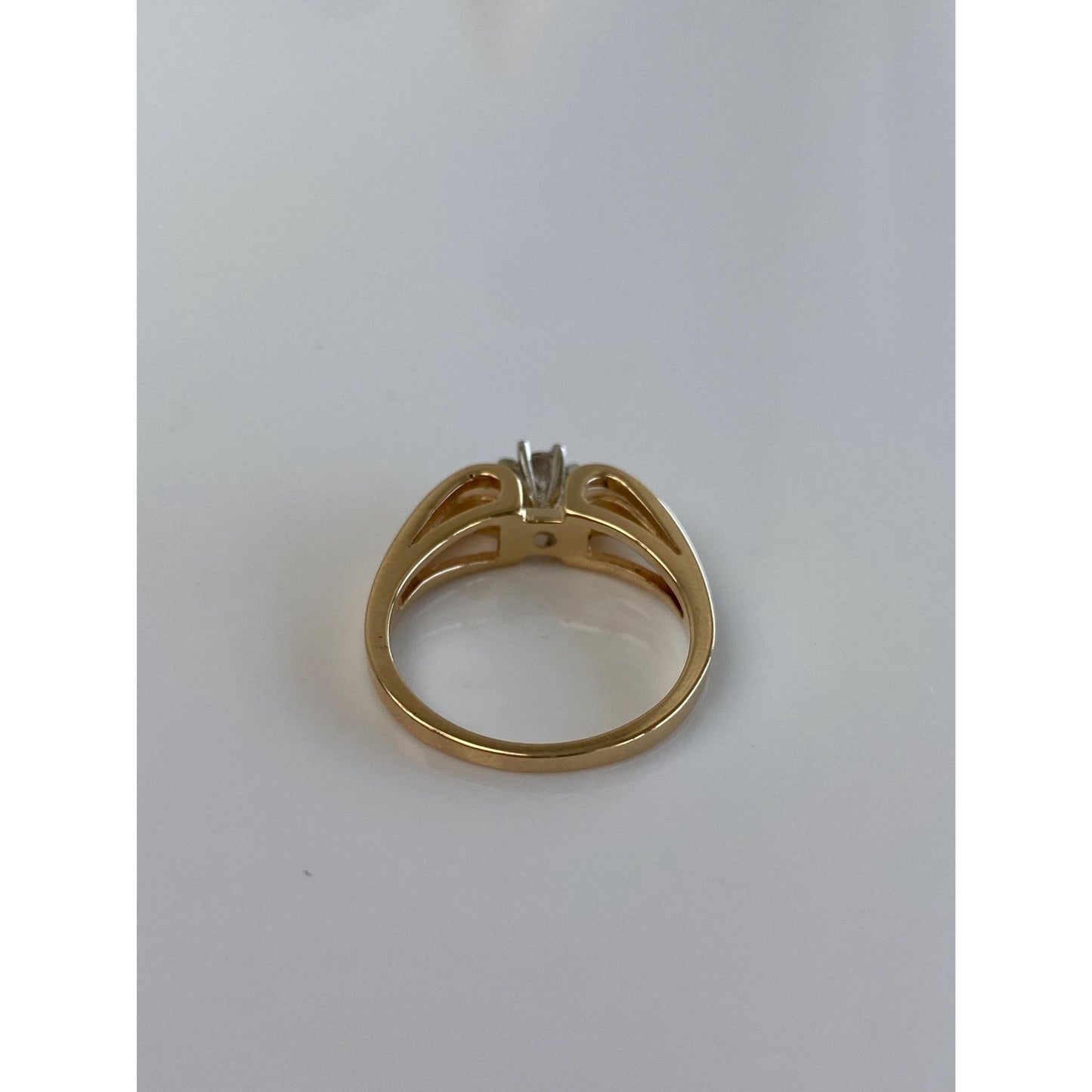 Vintage Solid 14k Yellow Gold Diamond Ring - Size 6.25