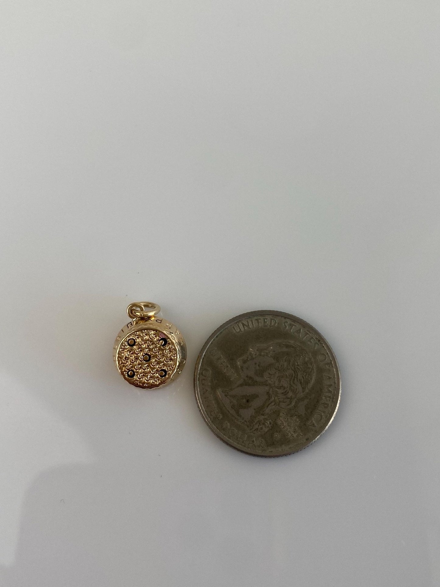 Vintage Solid 10k Yellow Gold Articulated Happy Birthday Cake Charm