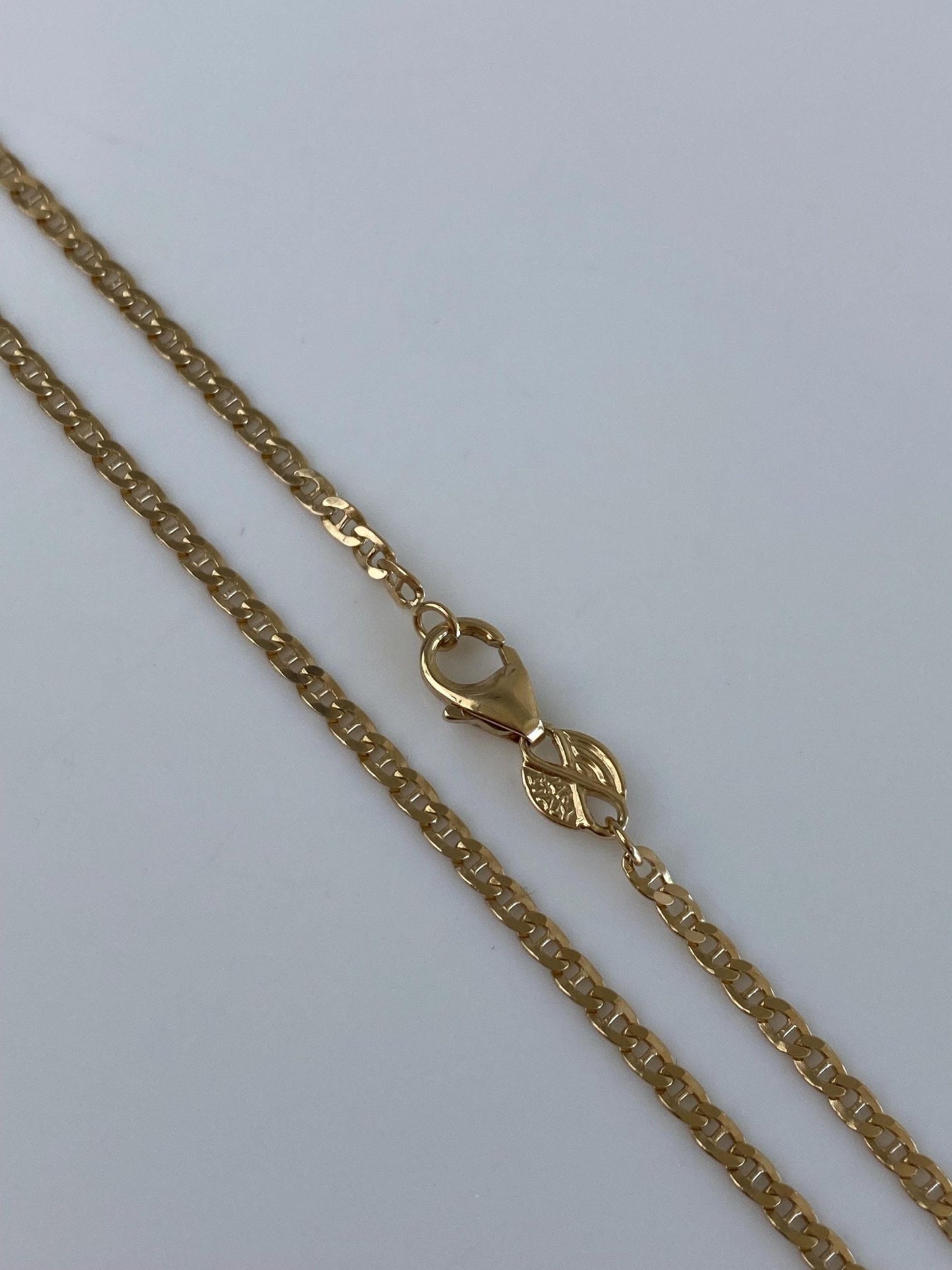 Vintage Solid 14k Yellow Gold Slim Mariner Link Chain Necklace - 20.25 inches