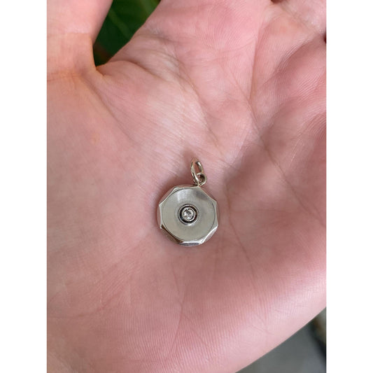 Vintage Solid Platinum Diamond Cufflink Conversion Charm