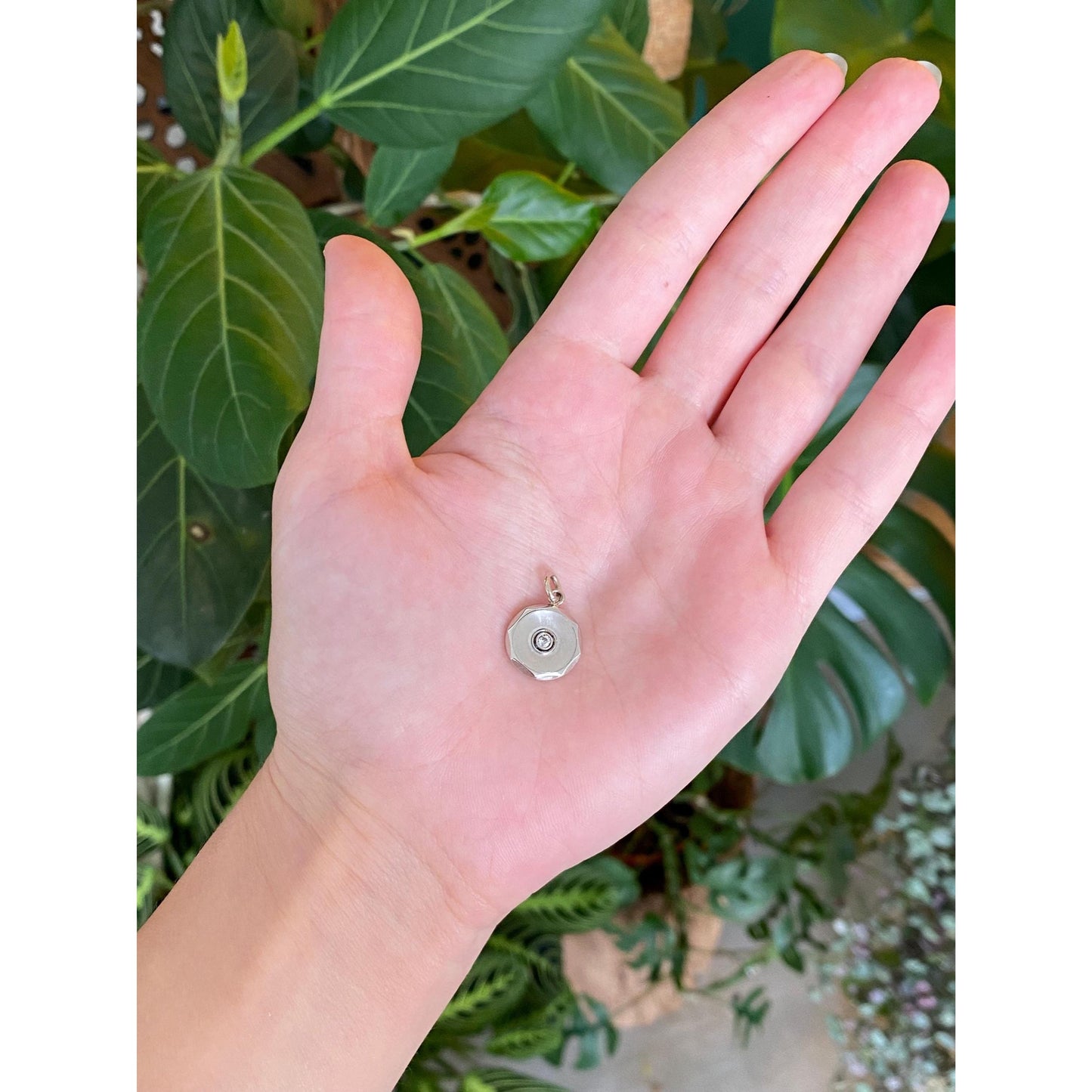 Vintage Solid Platinum Diamond Cufflink Conversion Charm