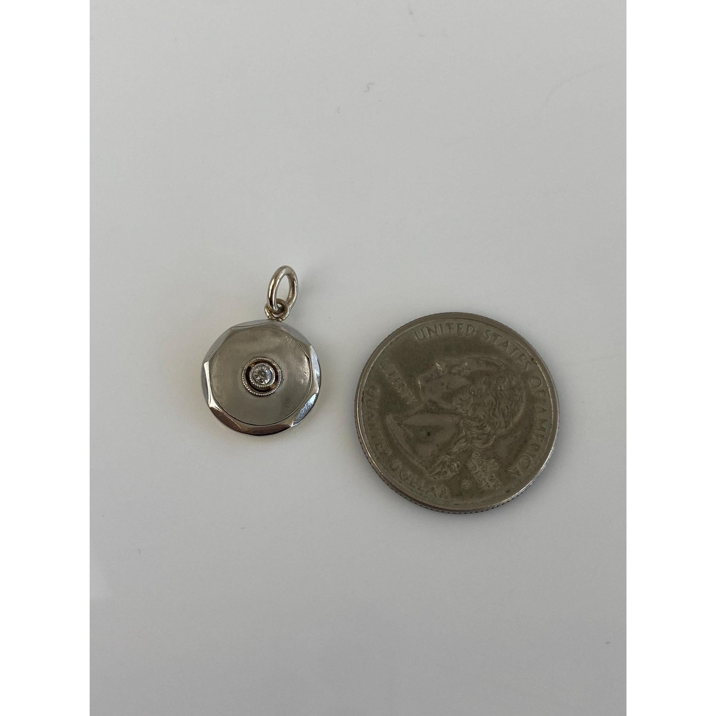 Vintage Solid Platinum Diamond Cufflink Conversion Charm