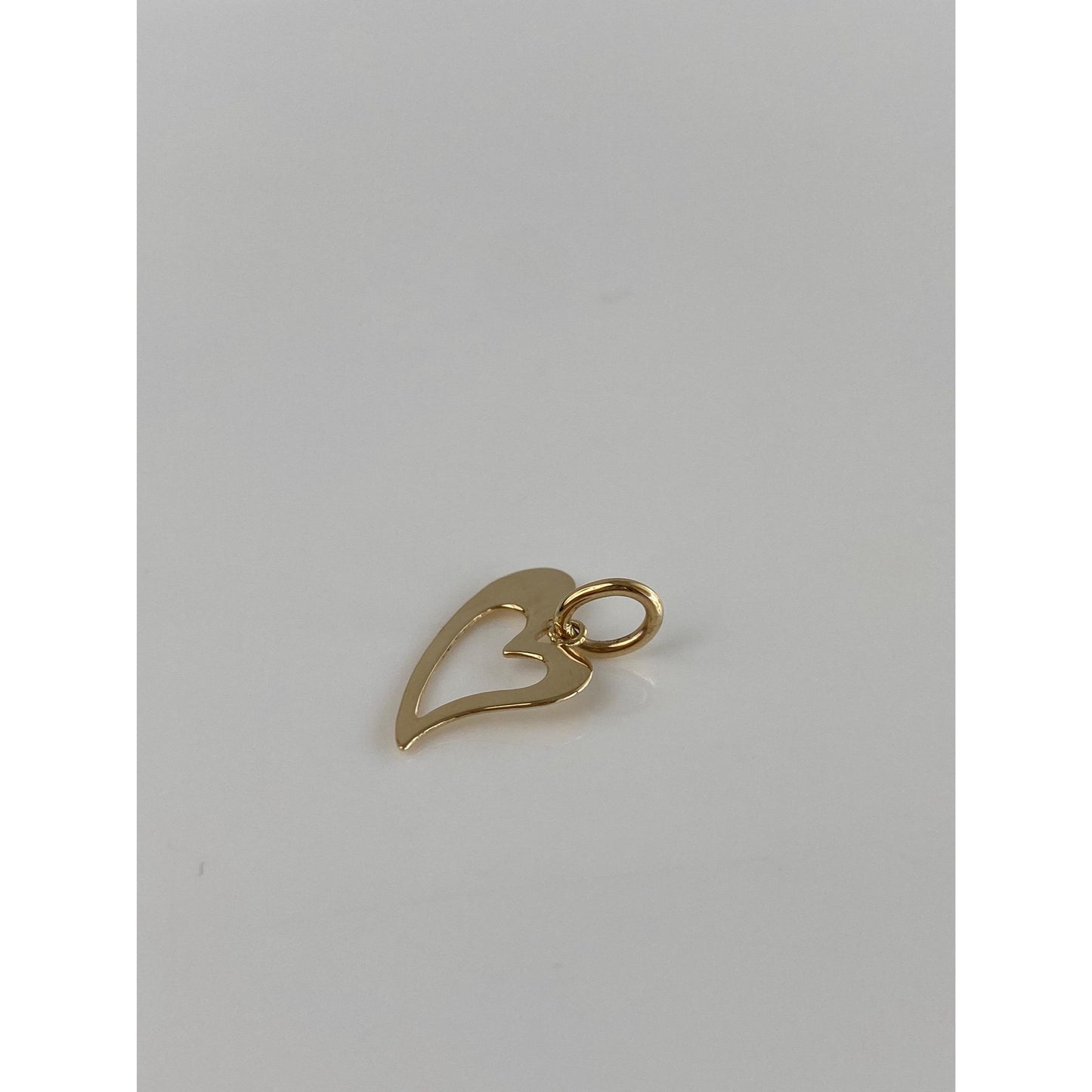Solid 14k Yellow Gold Open Heart Charm