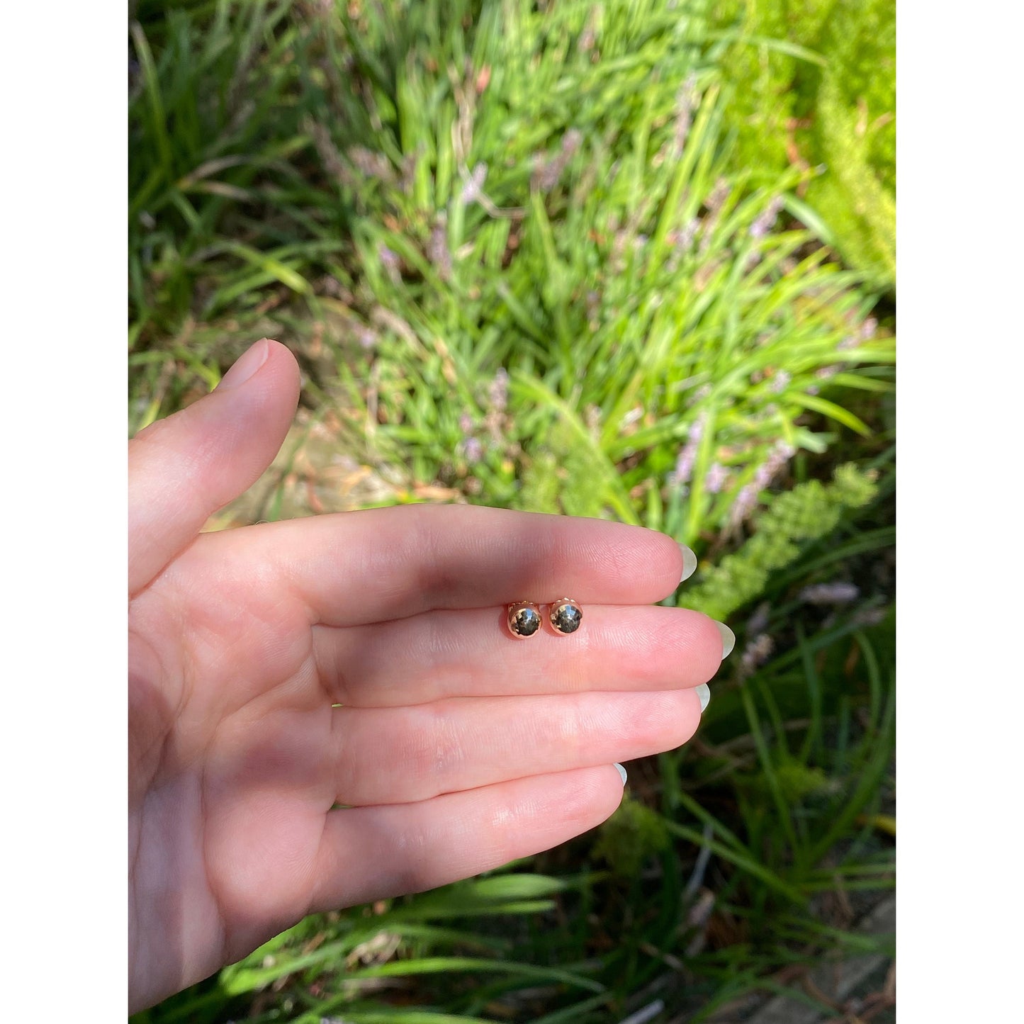 Vintage 14k Yellow Gold Disco Ball Stud Earrings