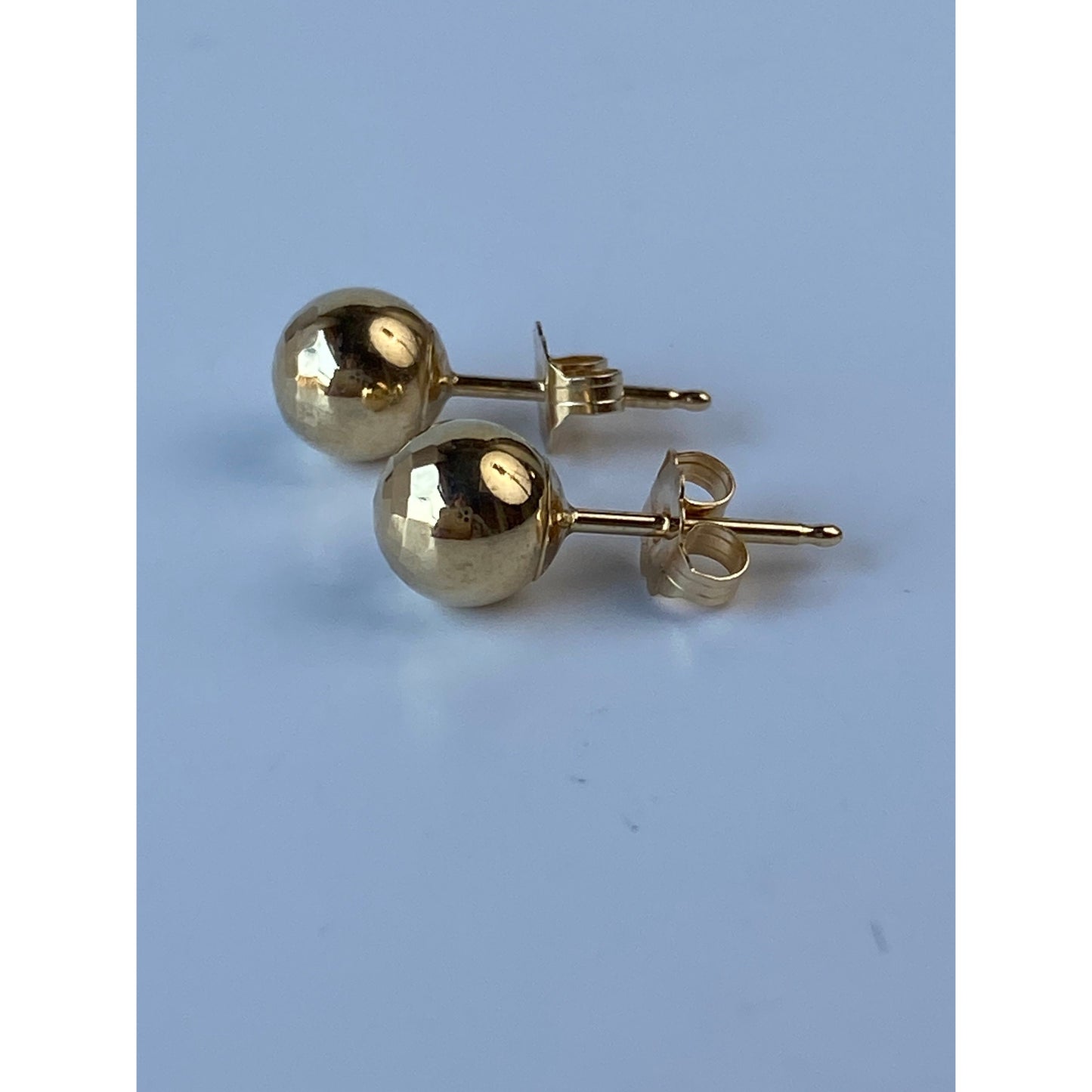 Vintage 14k Yellow Gold Disco Ball Stud Earrings
