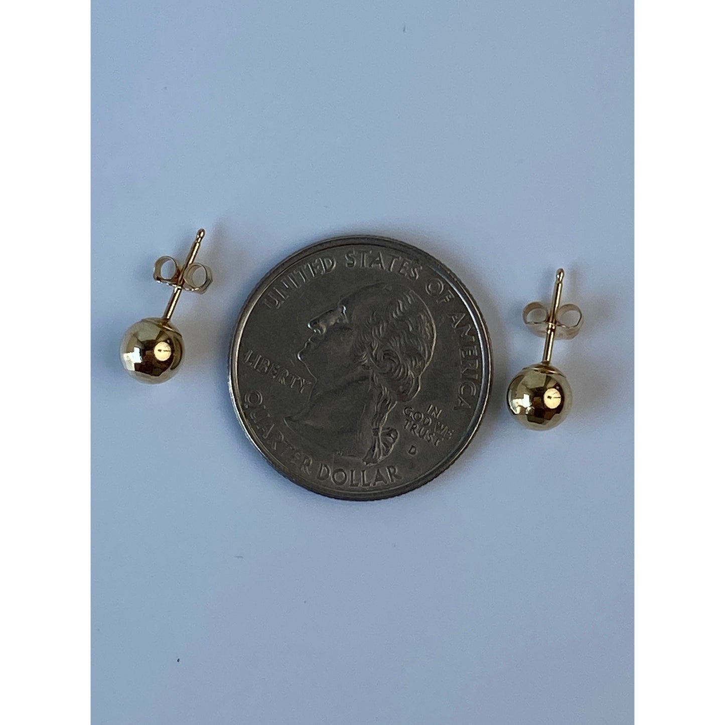 Vintage 14k Yellow Gold Disco Ball Stud Earrings