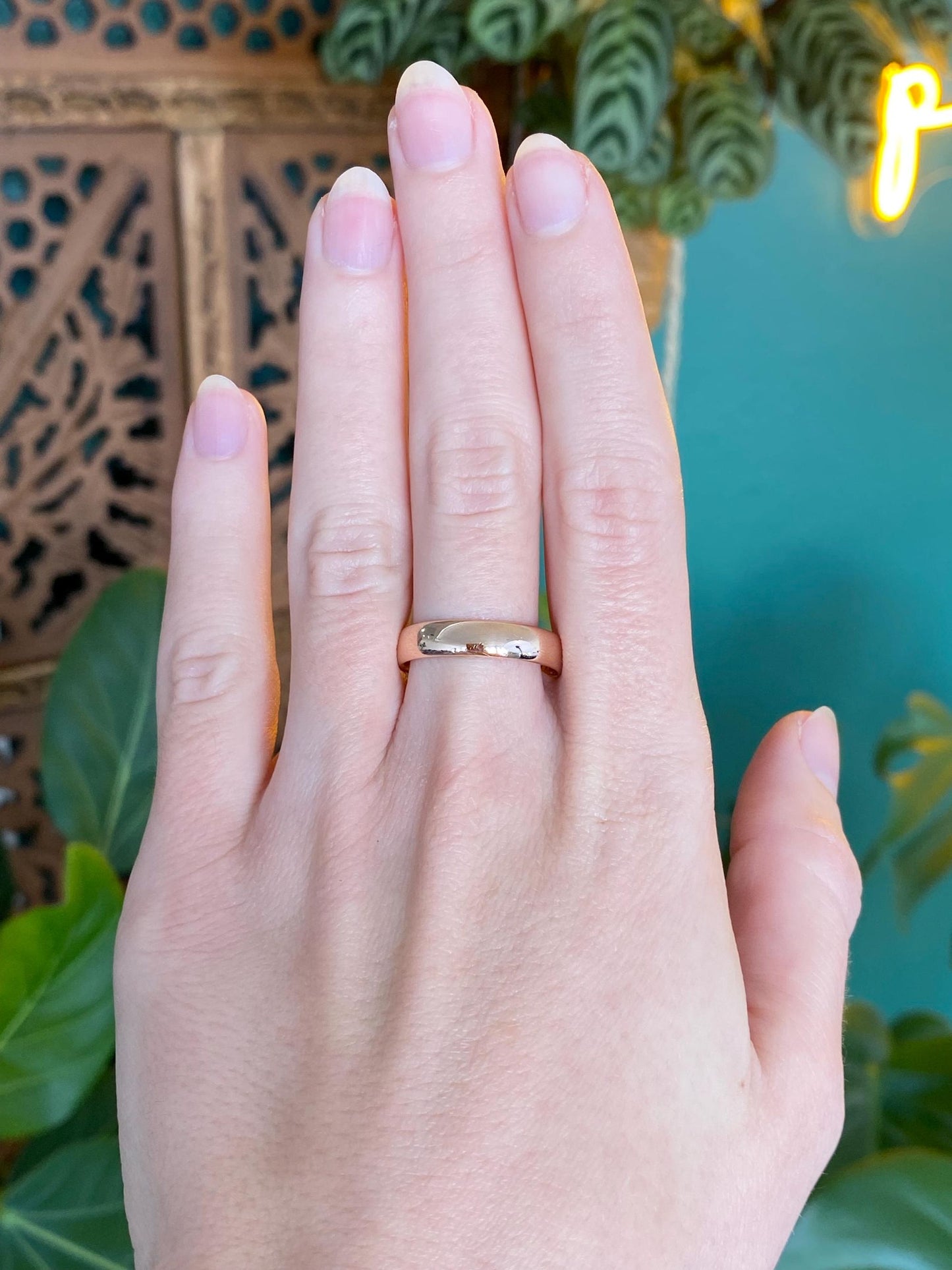 Vintage Solid 14k Rose Gold Ring Band - Size 10.25