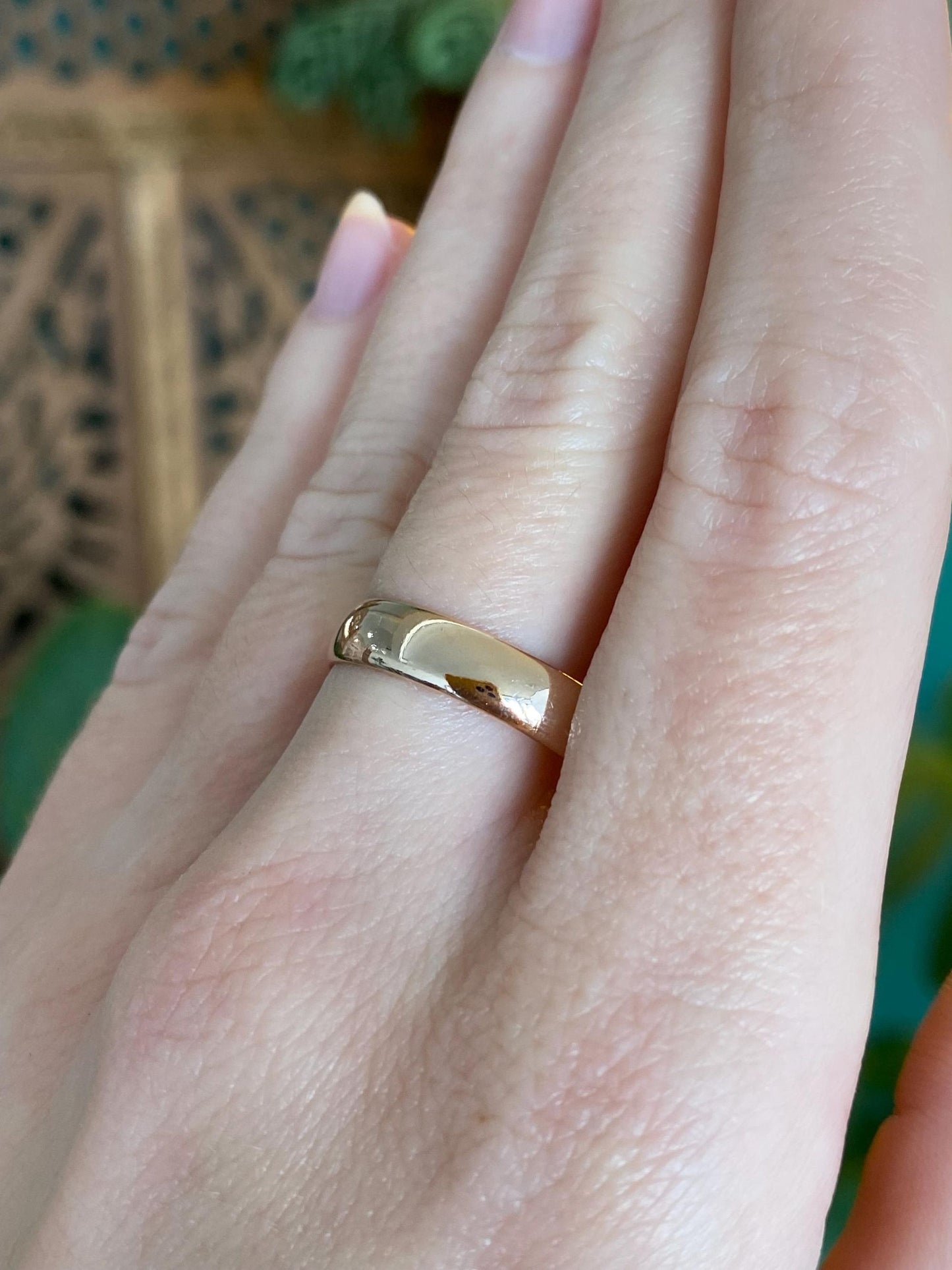 Vintage Solid 14k Rose Gold Ring Band - Size 10.25