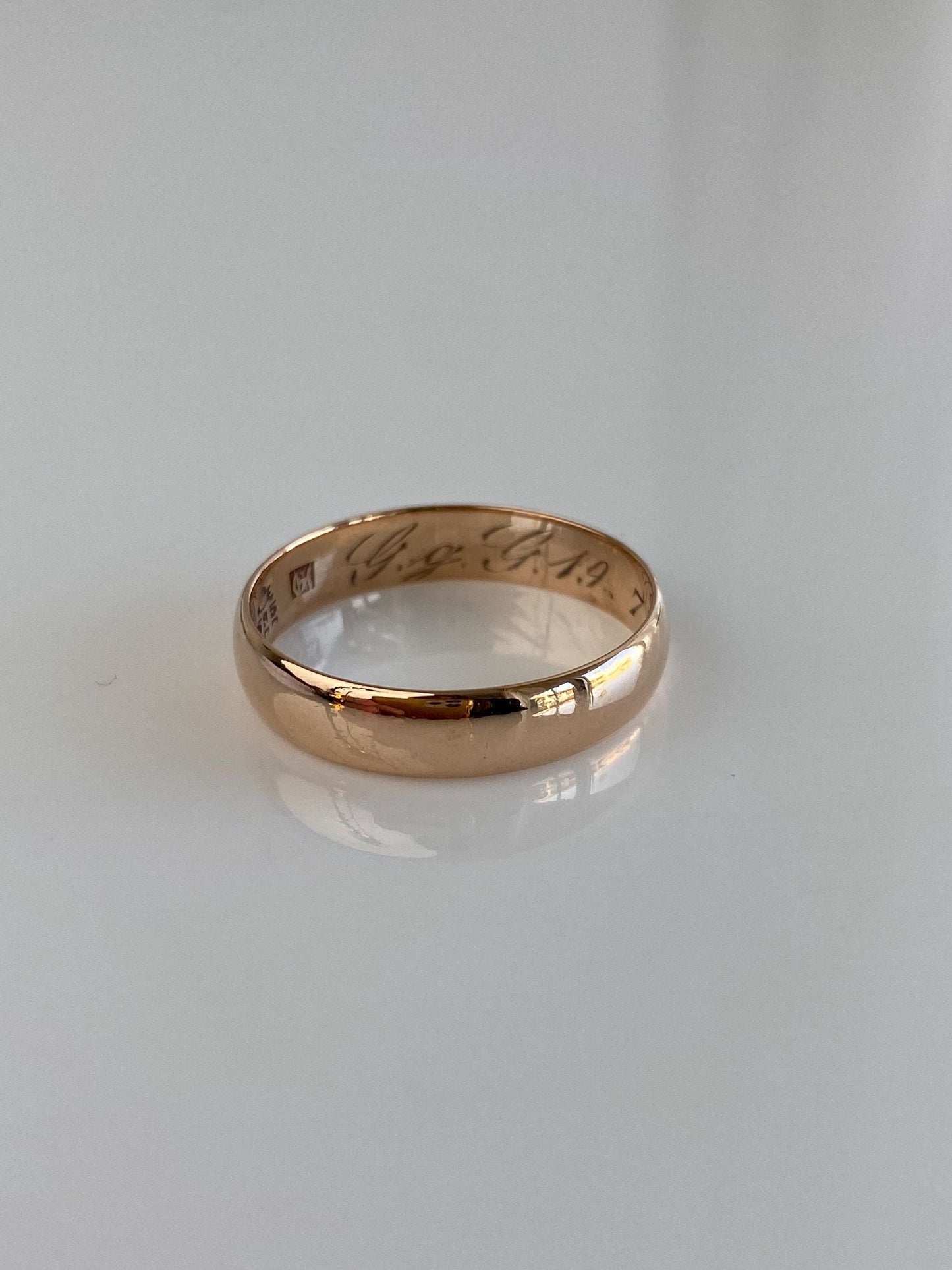 Vintage Solid 14k Rose Gold Ring Band - Size 10.25