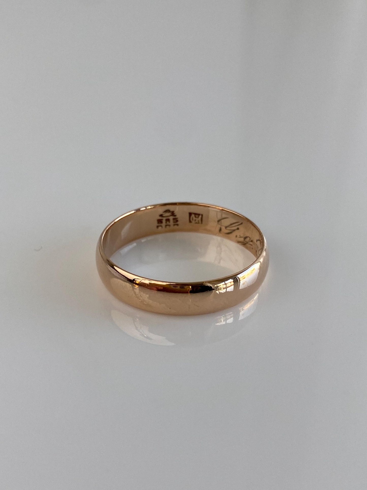 Vintage Solid 14k Rose Gold Ring Band - Size 10.25