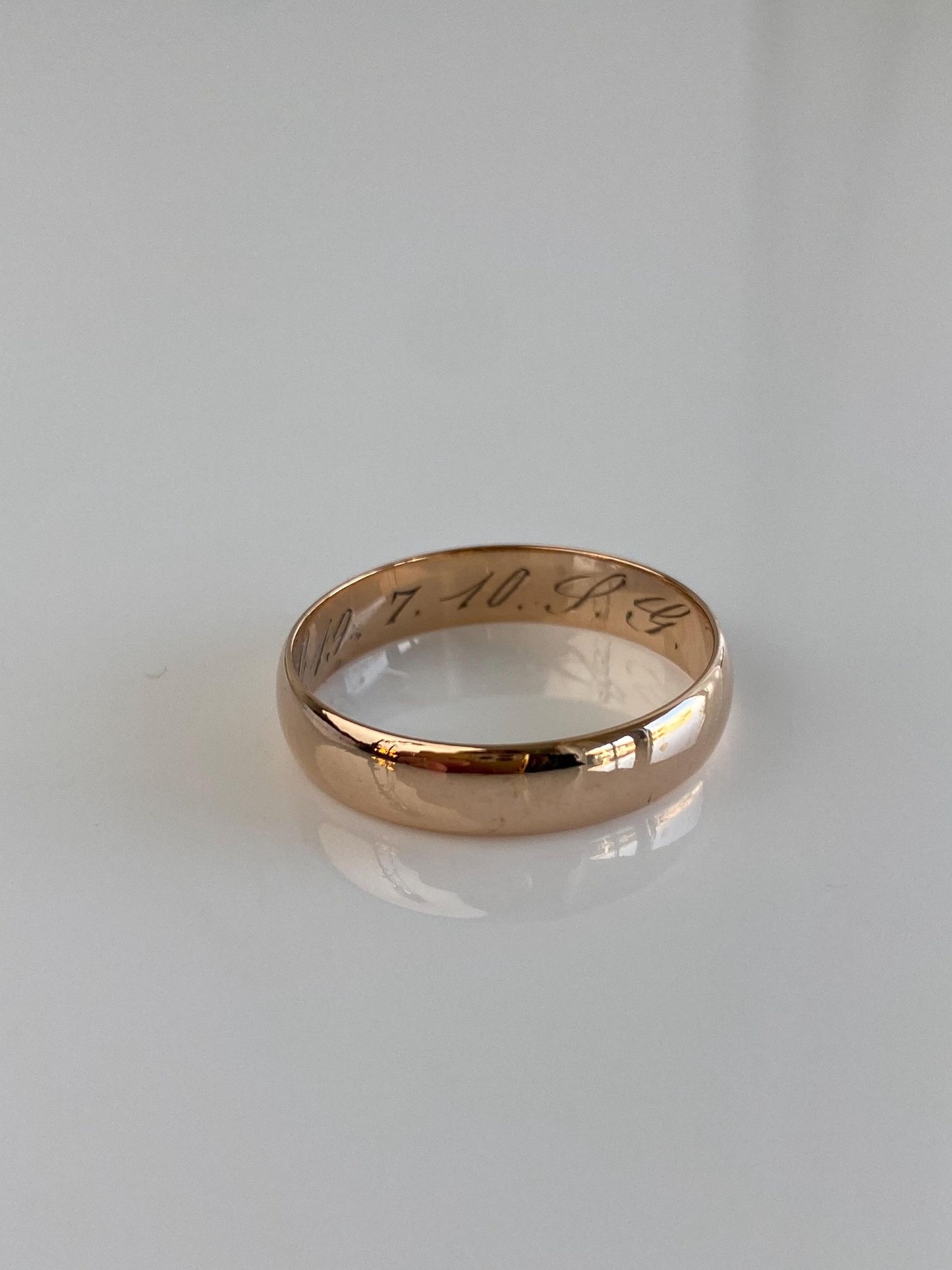 Vintage Solid 14k Rose Gold Ring Band - Size 10.25