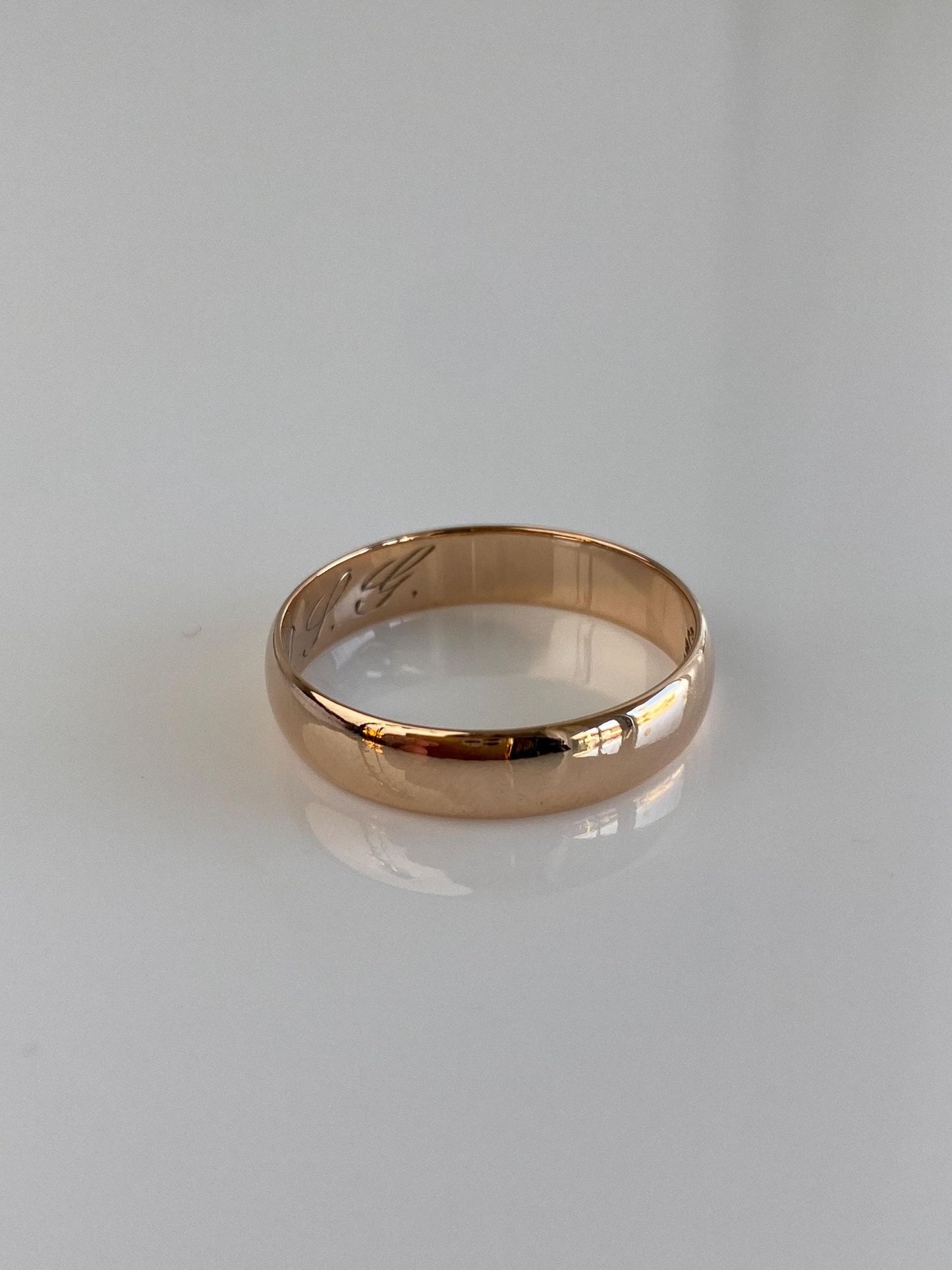 Vintage Solid 14k Rose Gold Ring Band - Size 10.25
