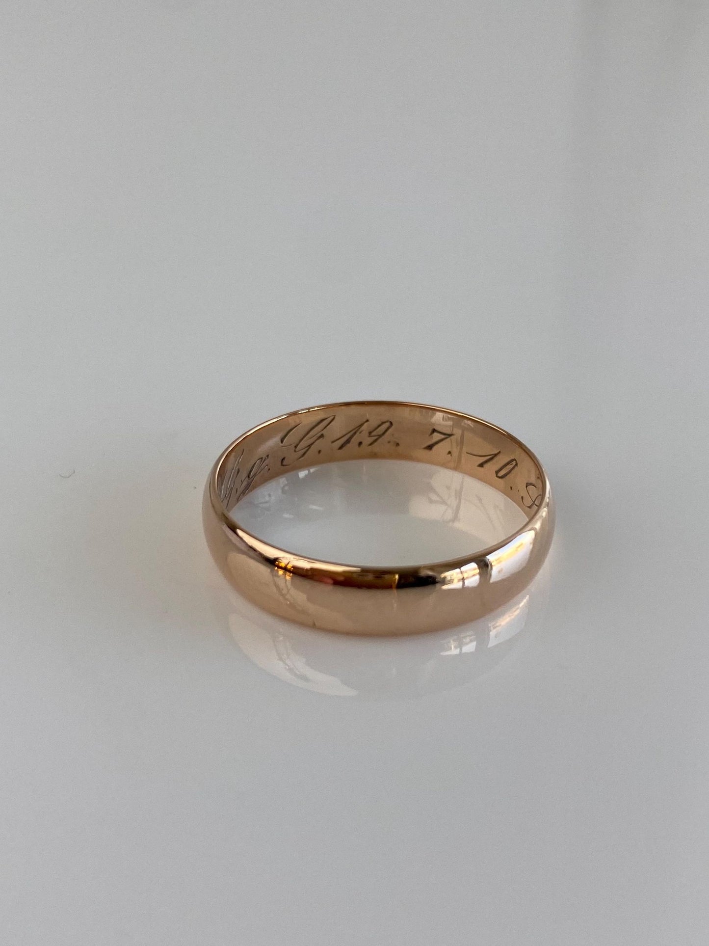 Vintage Solid 14k Rose Gold Ring Band - Size 10.25